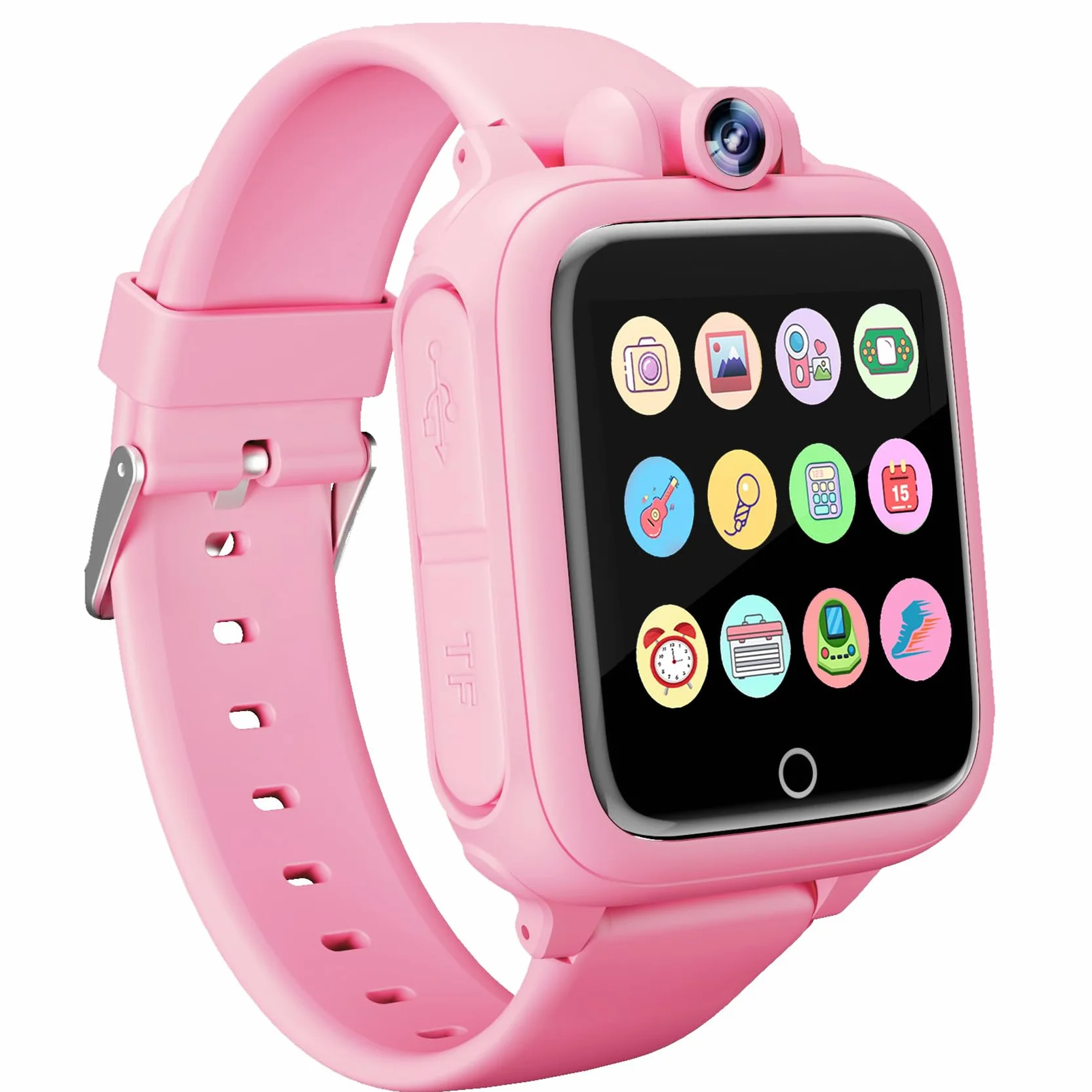 Diswoe Reloj Inteligente Niños, Smartwatch Niña 3 4 5 6 7 8 9 10 11 12 años, Regalo Niña con 14 Juegos, Cámara Giratoria de 90°, Despertador y HD Pantalla Táctil, Regalos para Niños y Niñas