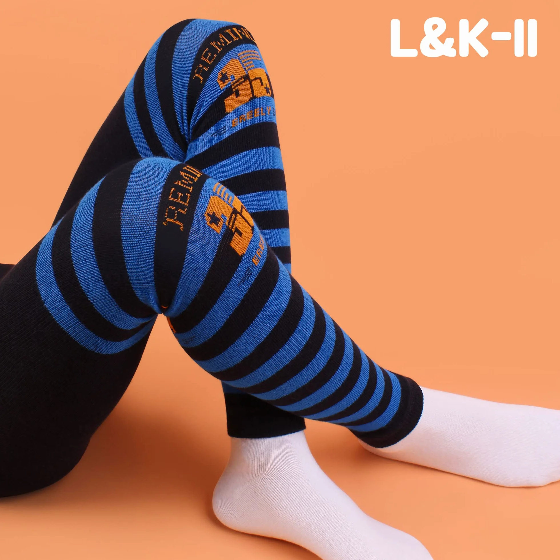 L&K-II Paquete de 5 Leggings para niños Pantalones para niños Pantalones Otoño Primavera Algodón hasta el Tobillo 2752