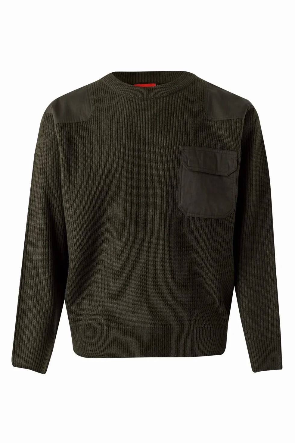 VELILLA 100; Jersey Punto Grueso con Cuello Redondo; Color Verde Caza; Talla L