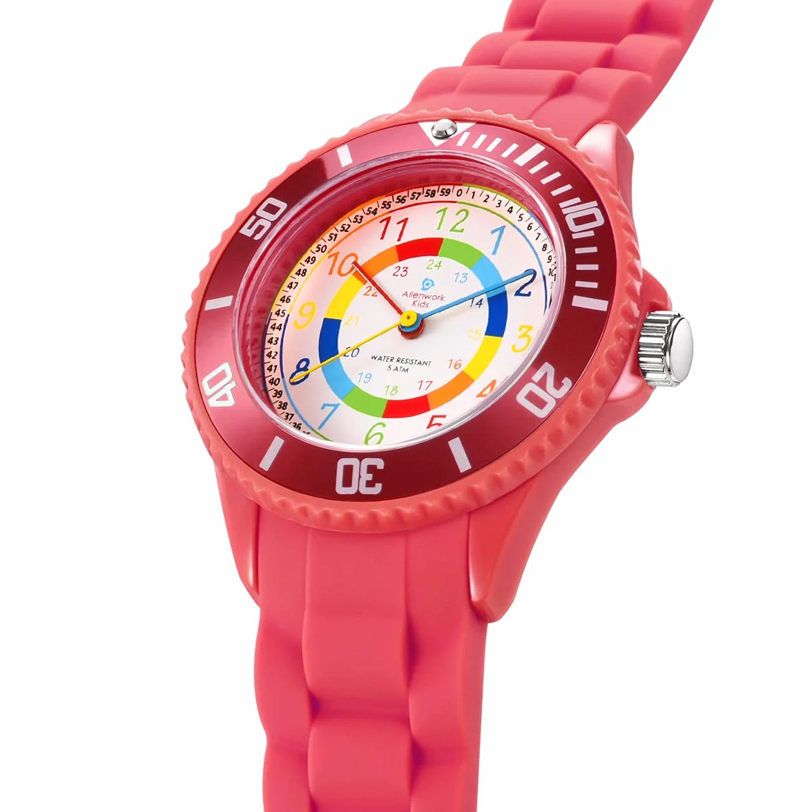 Alienwork Kids Reloj de Aprendizaje Infantil Niño Niña Tiempo de Aprender Impermeable 5 ATM