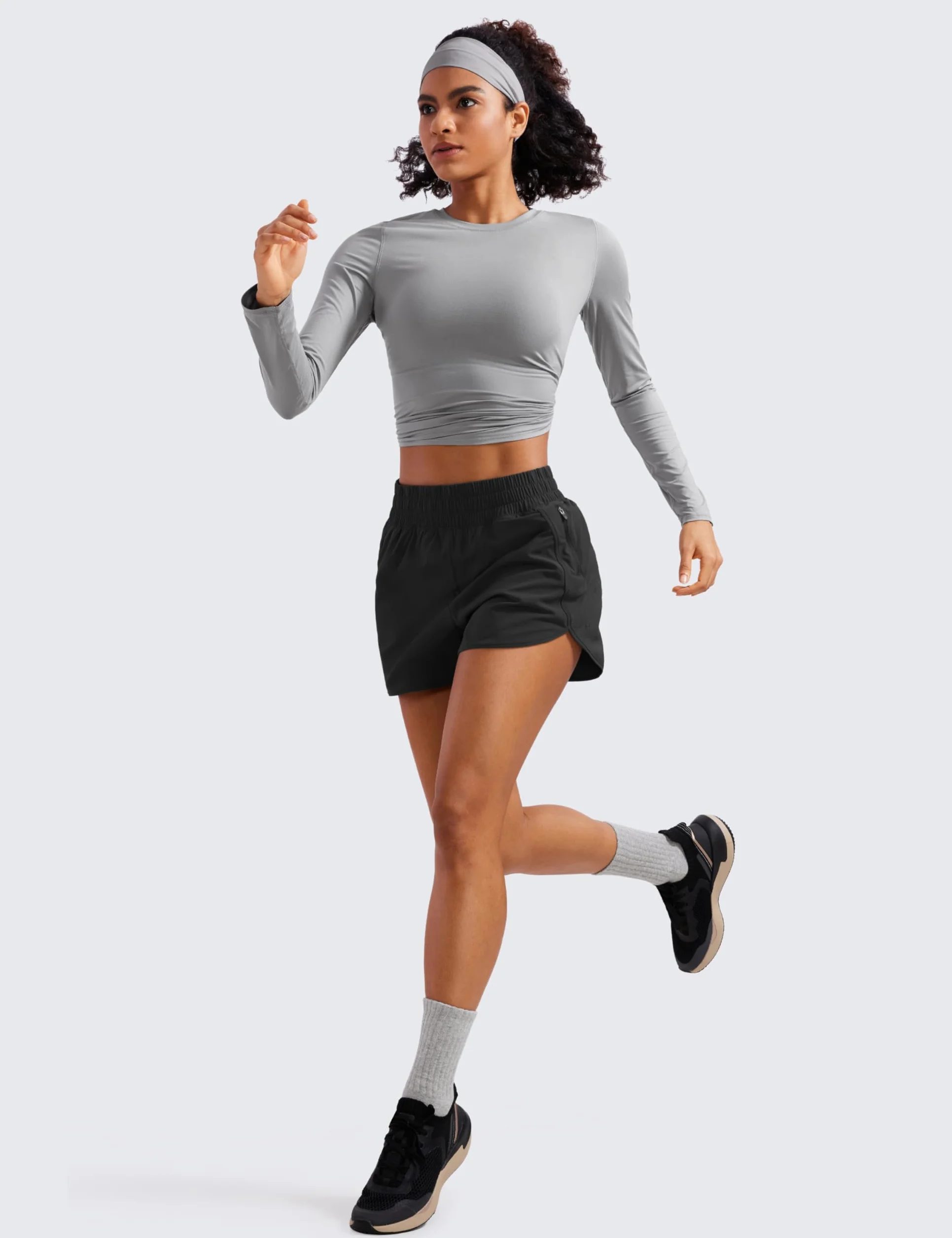 CRZ YOGA Shorts de Running con Delfines de Cintura Alta para Mujer