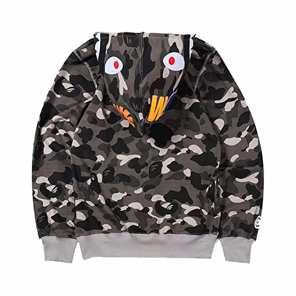 Sudadera Shark con Capucha Hombre Pullover Deportivo de Moda Estampada