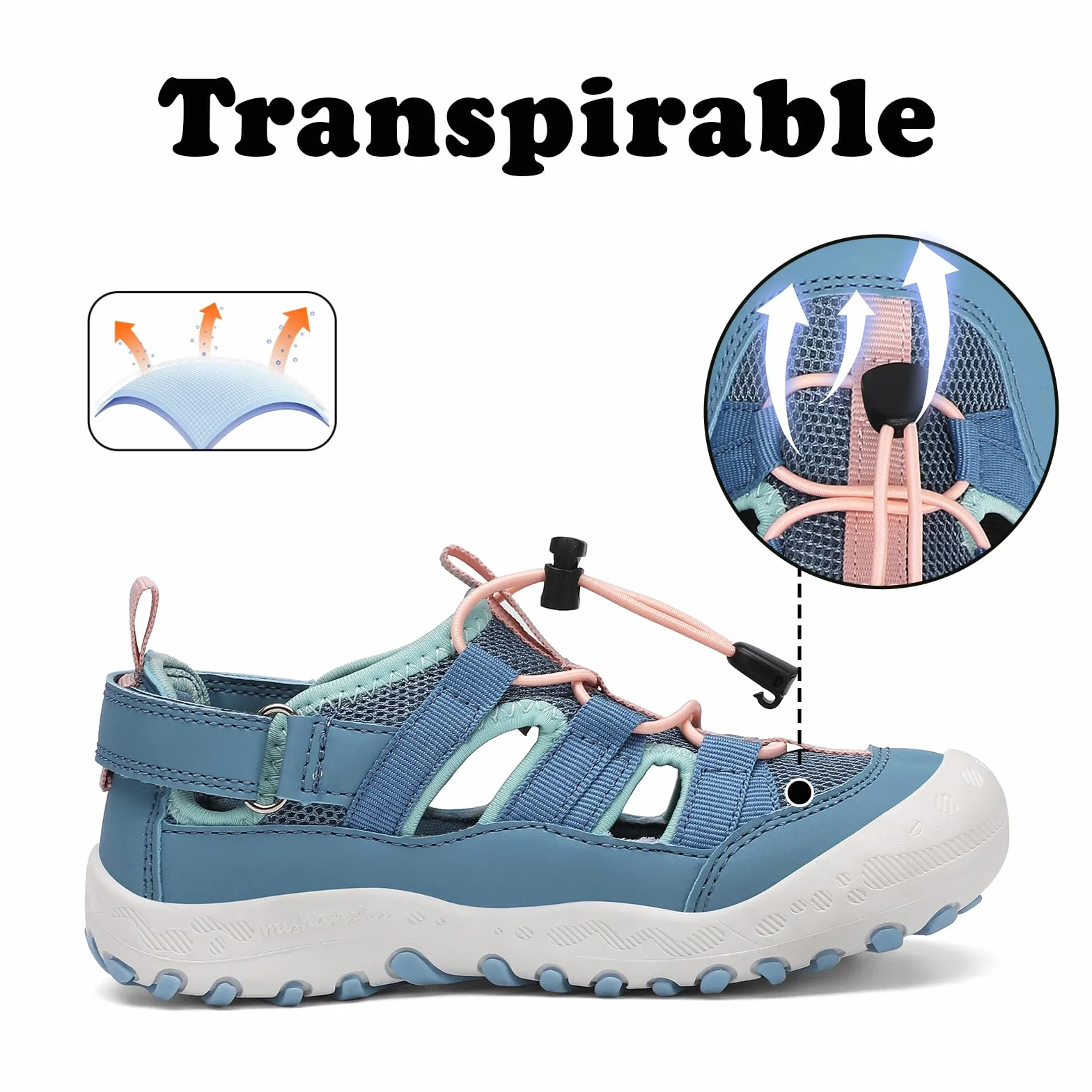 Mishansha Niños Sandalias Cerradas Trekking Verano Zapatos al Aire Libre Transpirable 24-38 EU