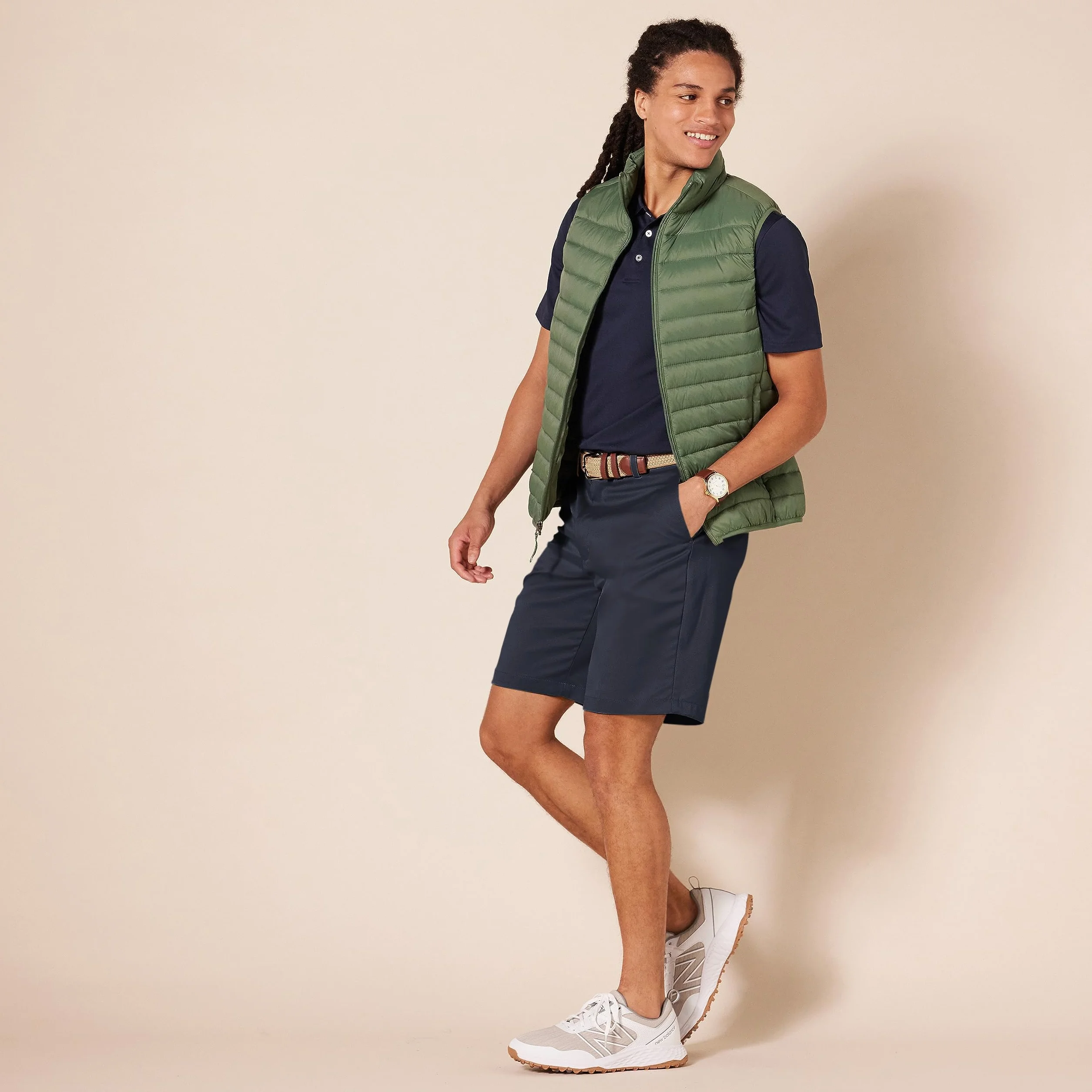 Amazon Essentials Pantalones Cortos de Golf Elásticos Corte Clásico Tallas Grandes