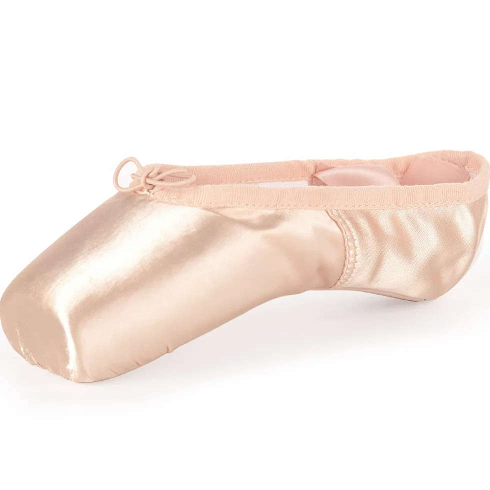 Soudittur Zapatillas de Ballet de Punta Pointe Zapatos Satén con Puntera de Gel de Silicona y Cintas para Niñas Rosa (por Favor Seleccione una Talla más Grande)
