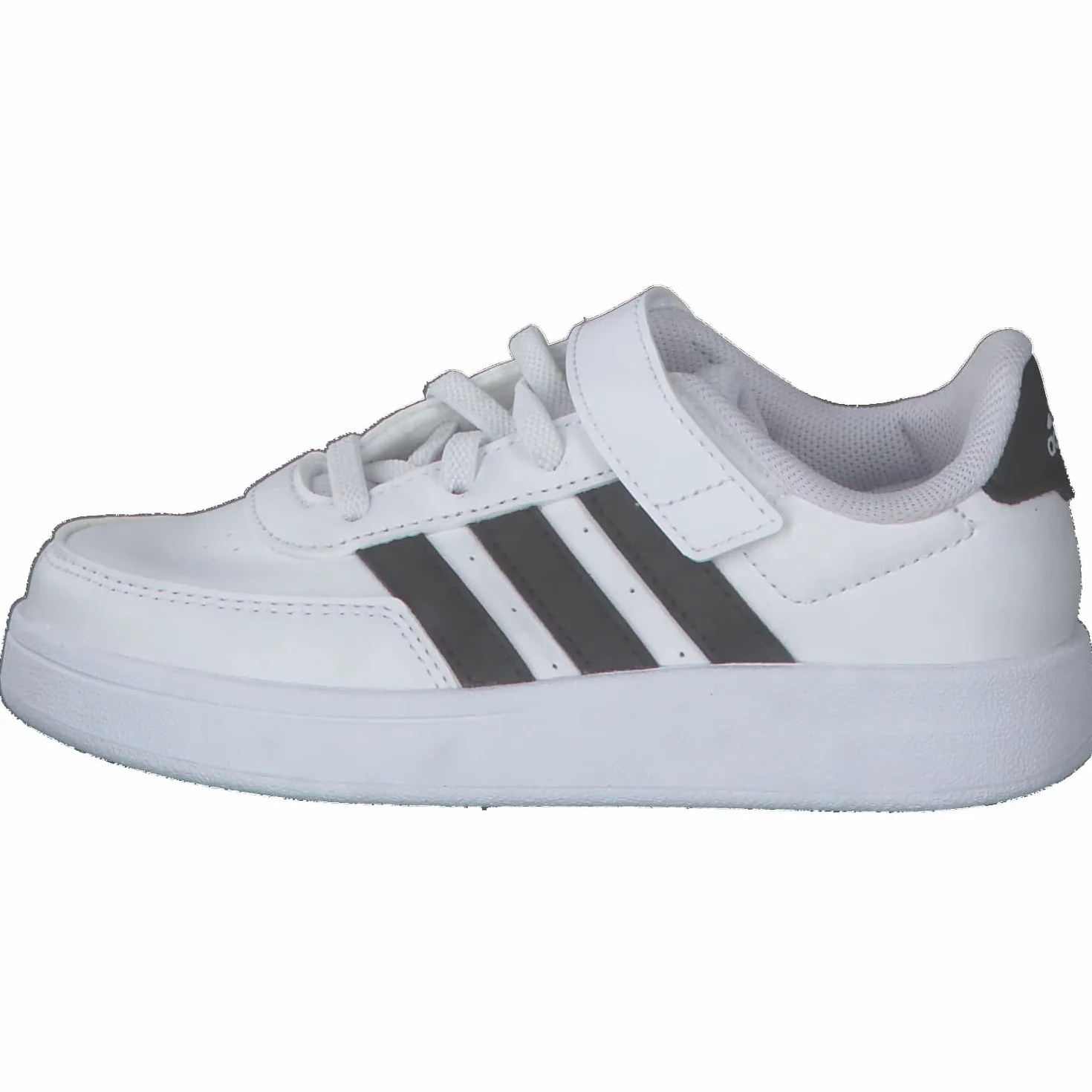 Adidas Breaknet Lifestyle Court Elastic Lace Top Strap Shoes, Cloud White/Core Black, 33 EU