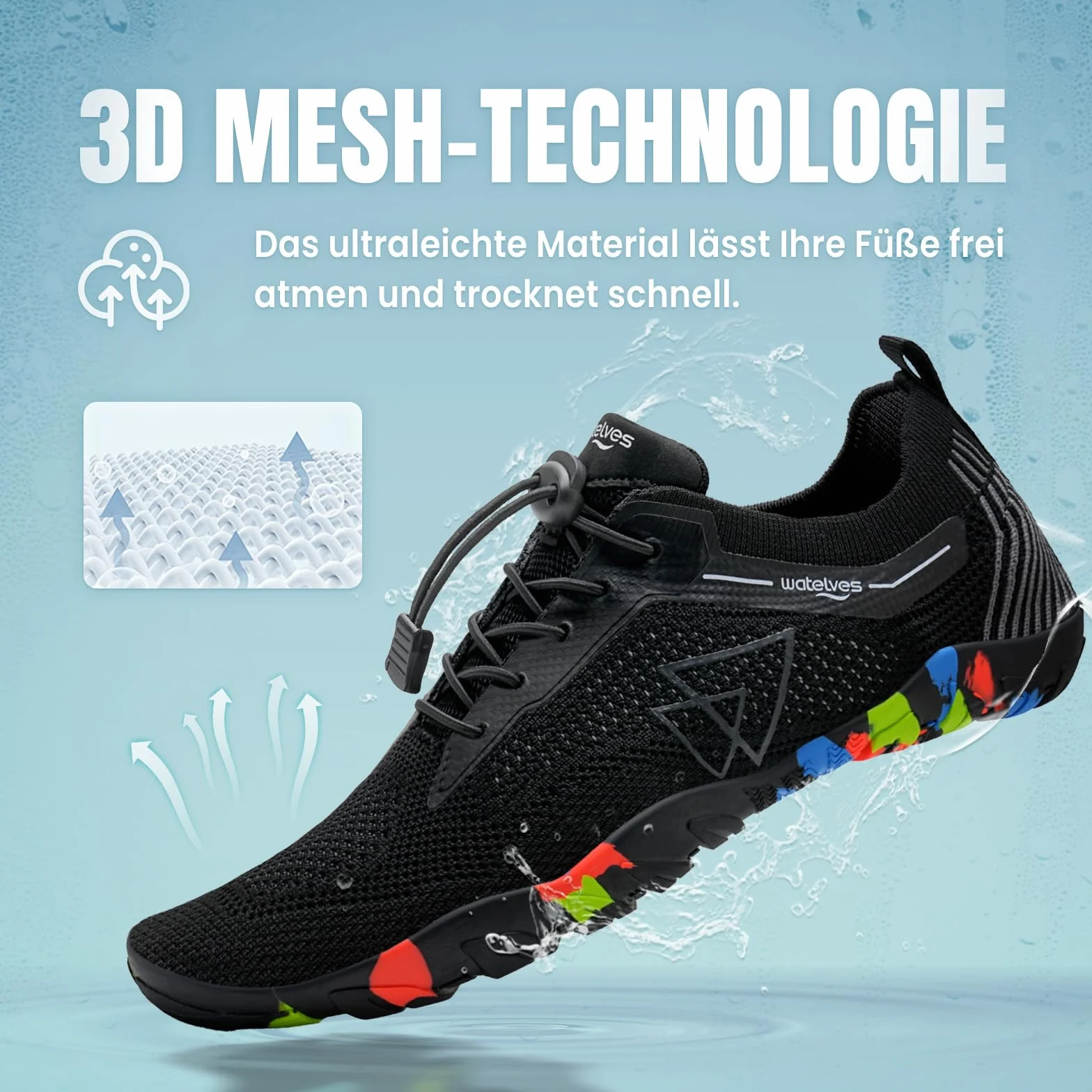 WateLves Zapatos de Agua Secado Rápido Antideslizante Playa Buceo Surf Deportes Acuáticos Senderismo Yoga Tallas 36-48