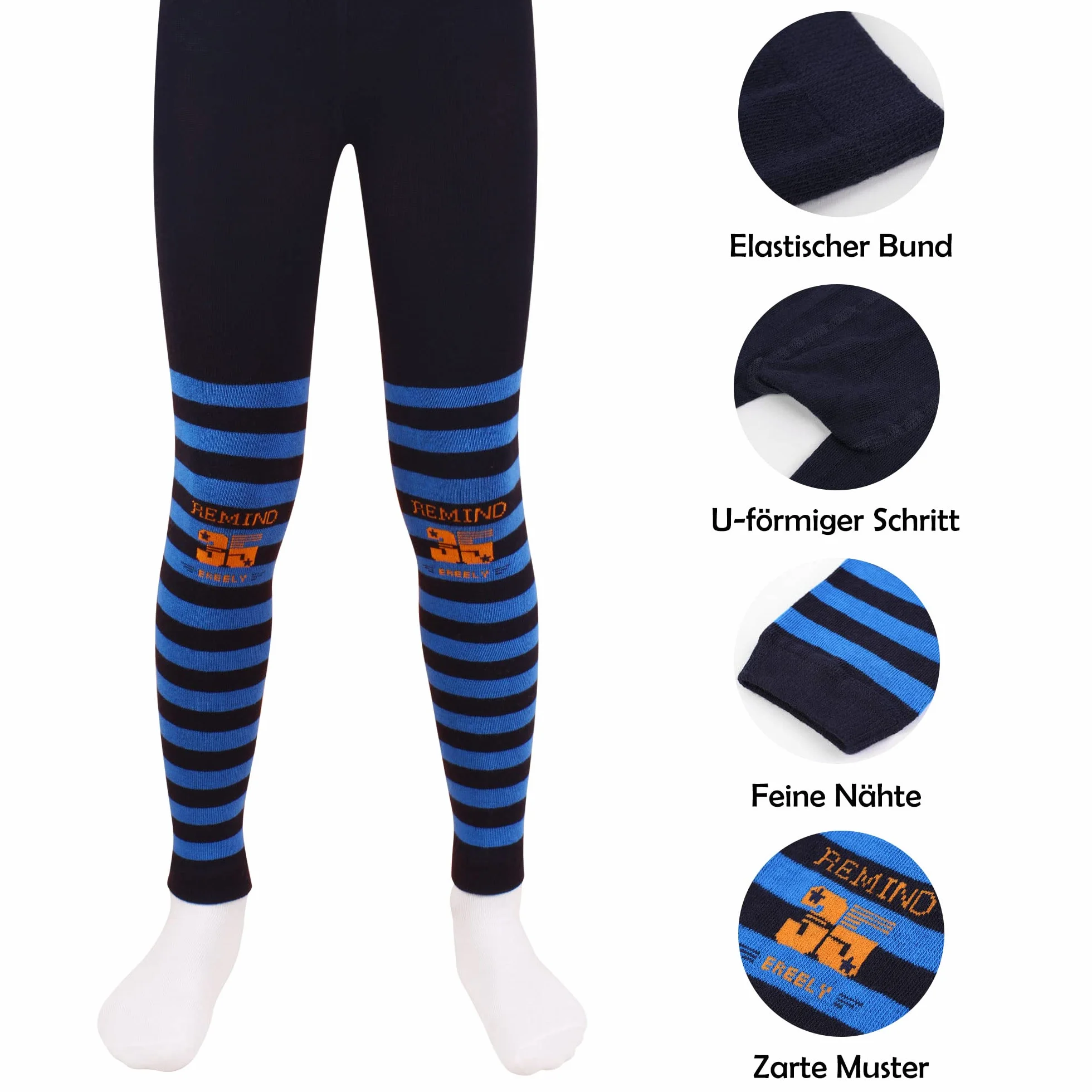 L&K-II Paquete de 5 Leggings para niños Pantalones para niños Pantalones Otoño Primavera Algodón hasta el Tobillo 2752