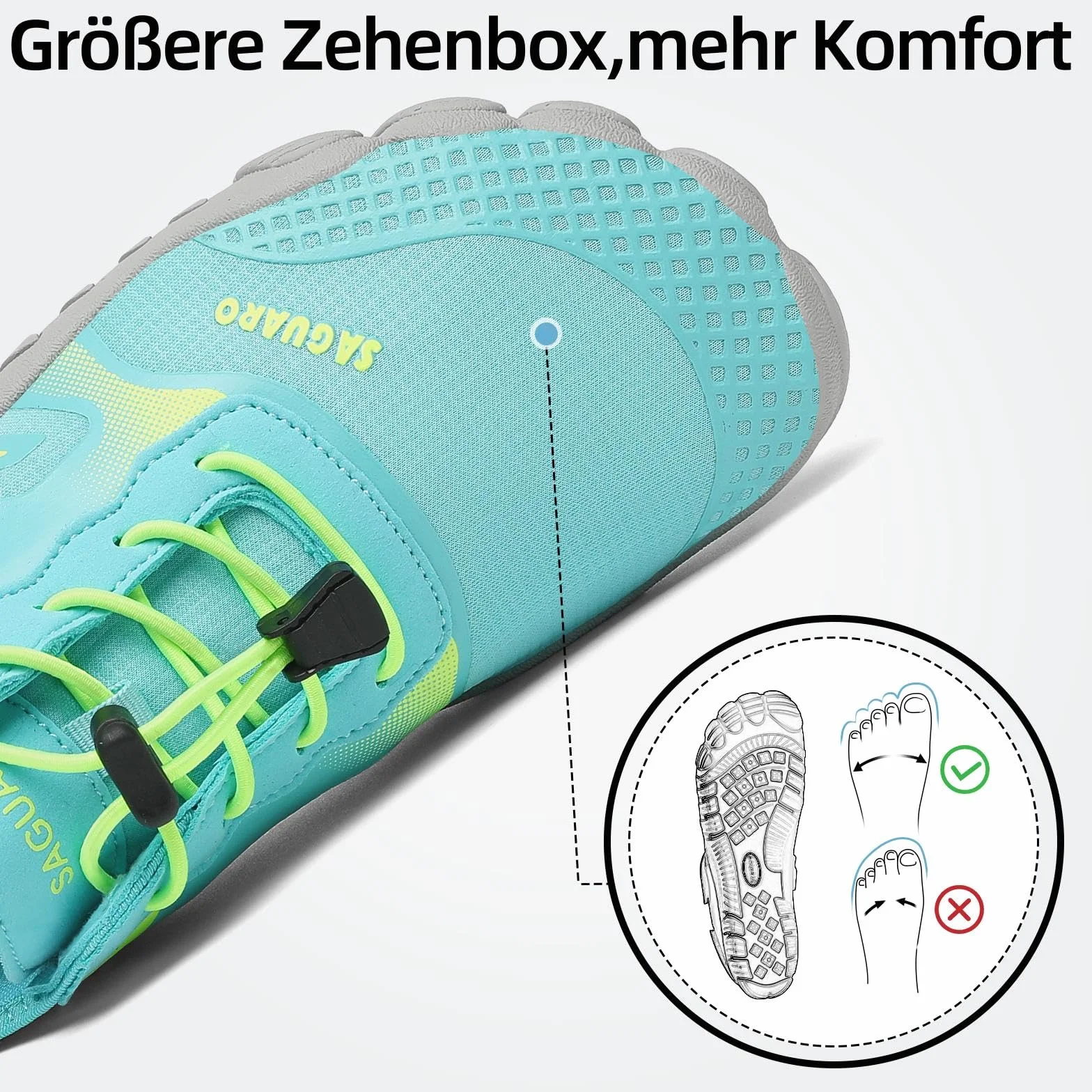 SAGUARO Zapatos de Agua para Hombre Surf Escarpines Playa Natación Respirable Antideslizante 35-46