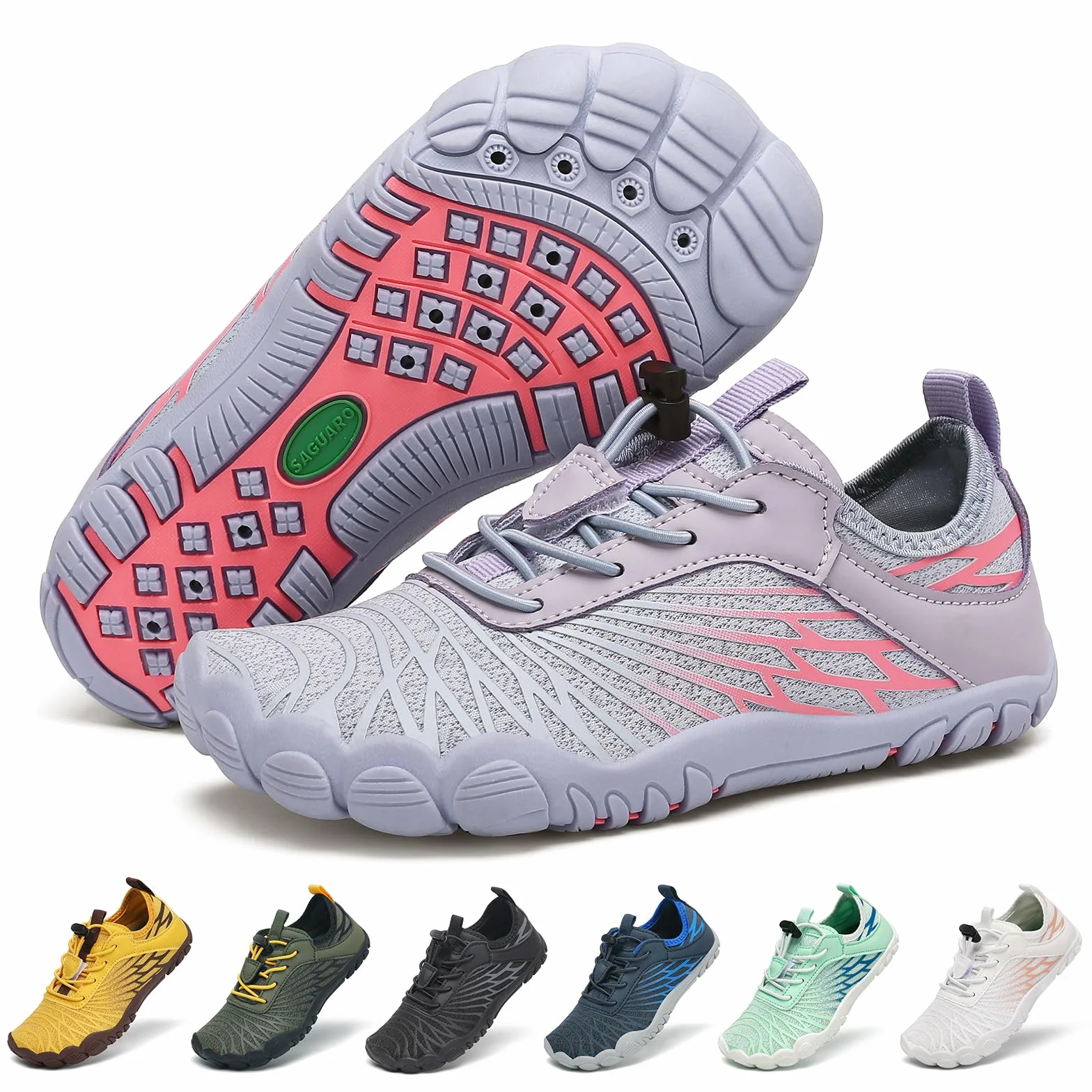 SAGUARO Zapatos descalzos para niños, secado rápido, transpirables, puntera ancha, talla 25-35