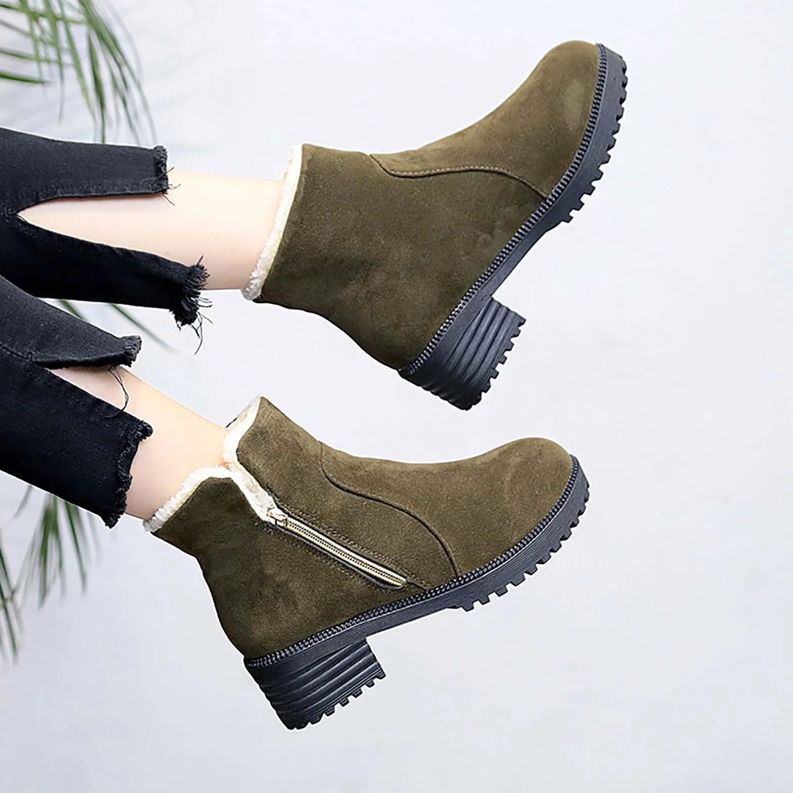 Cocila Botas Cálidas Y Acolchadas Para Mujer, Otoño E Invierno De Tacón Mujer Vaqueras Altas Piel Planas Botines Color Camel Planos Militares Montaña Schekers Ancho Especial Sapatos La Nieve