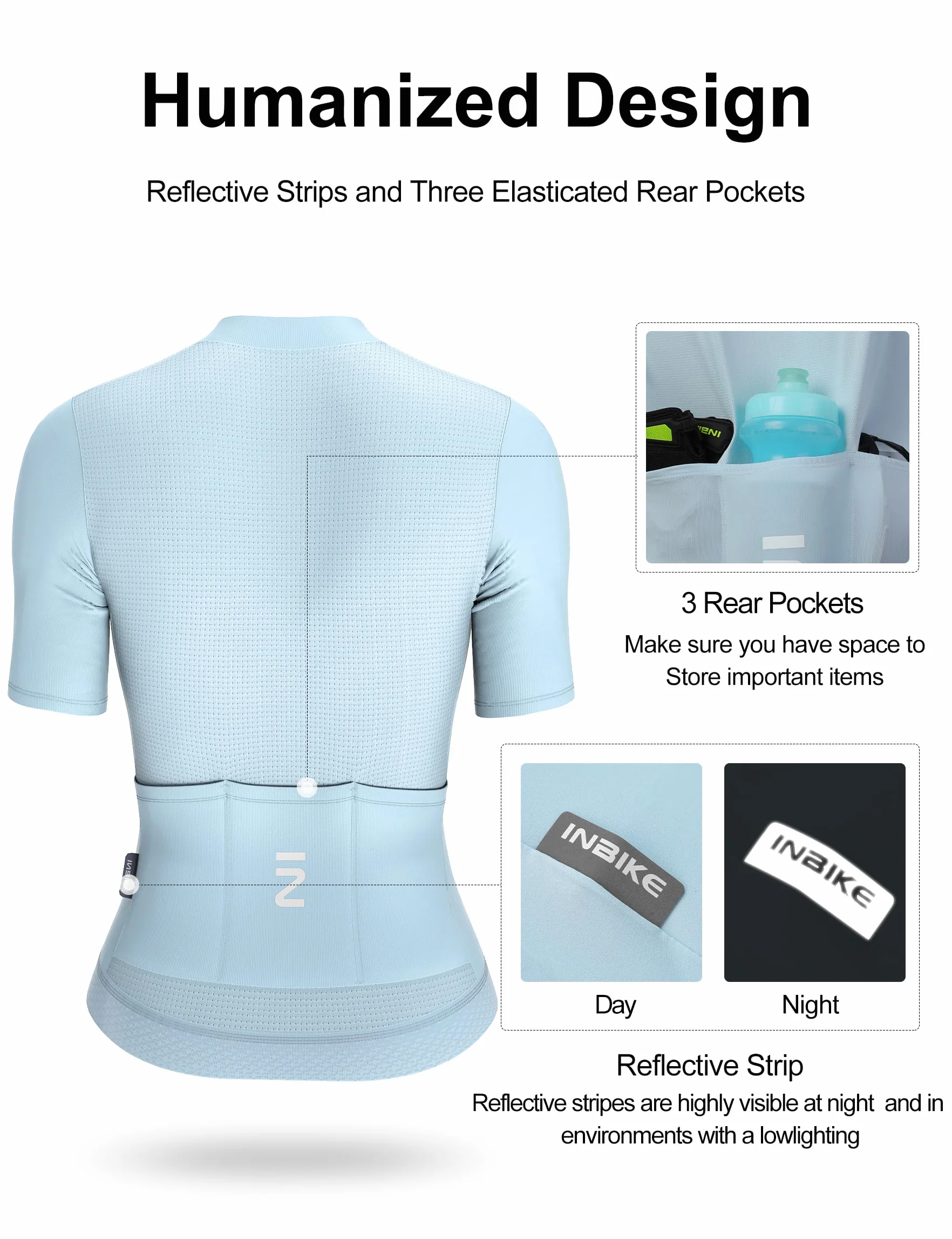INBIKE Maillot Ciclismo Manga Corto para Mujer Verano Secado Rápido Camiseta Bicicleta YUL
