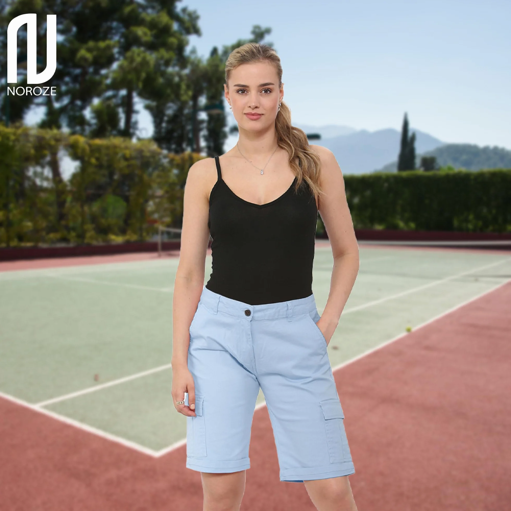 NOROZE Pantalones Cortos Chinos de Combate de algodón, M para Mujer
