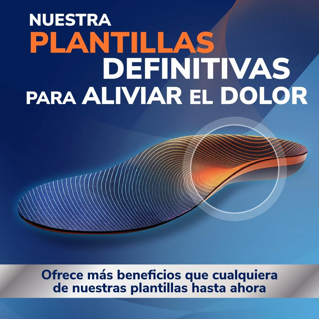 Dr. Scholl’s Advanced Pain Relief Plantillas Ortopédicas Hombres/Mujeres, resistentes para zapatos y botas, alivio fascitis plantar, soporte arco, pies planos, absorción impactos, soporta hasta 150kg