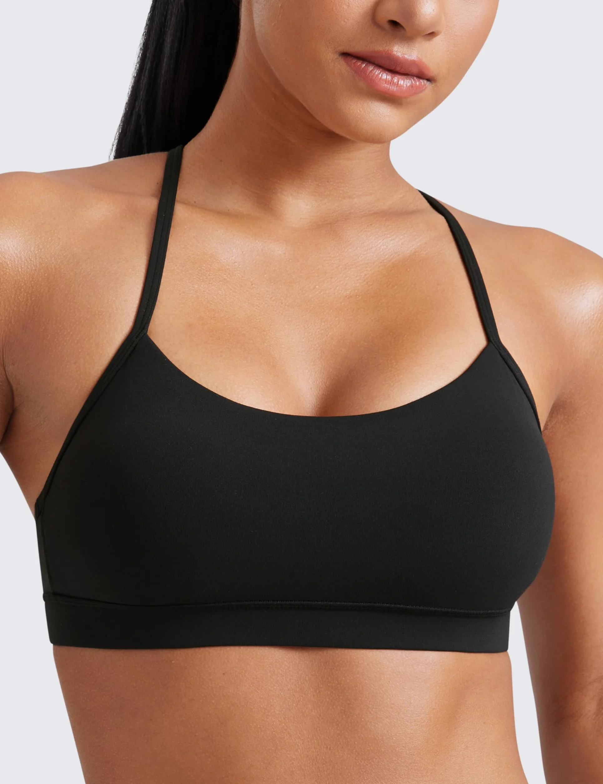 CRZ YOGA Mujer Butterluxe Sujetador Deportivo Racerback Spaghetti Straps Bajo Impacto Yoga Bra