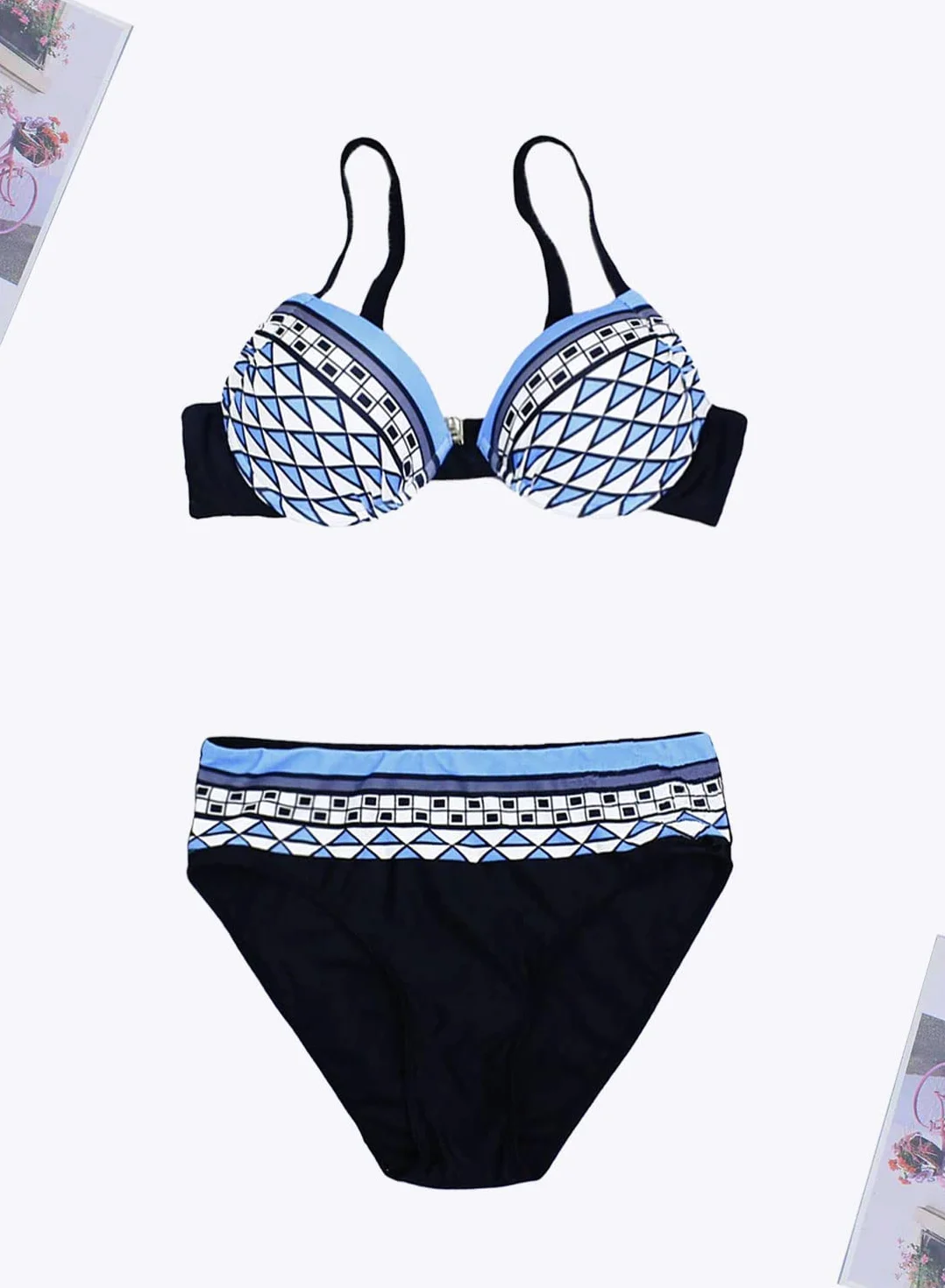 Bikini Mujer Estampado Tribal Push Up Trajes de Baño Ropa Sexy Bohemia Conjunto Bikinis