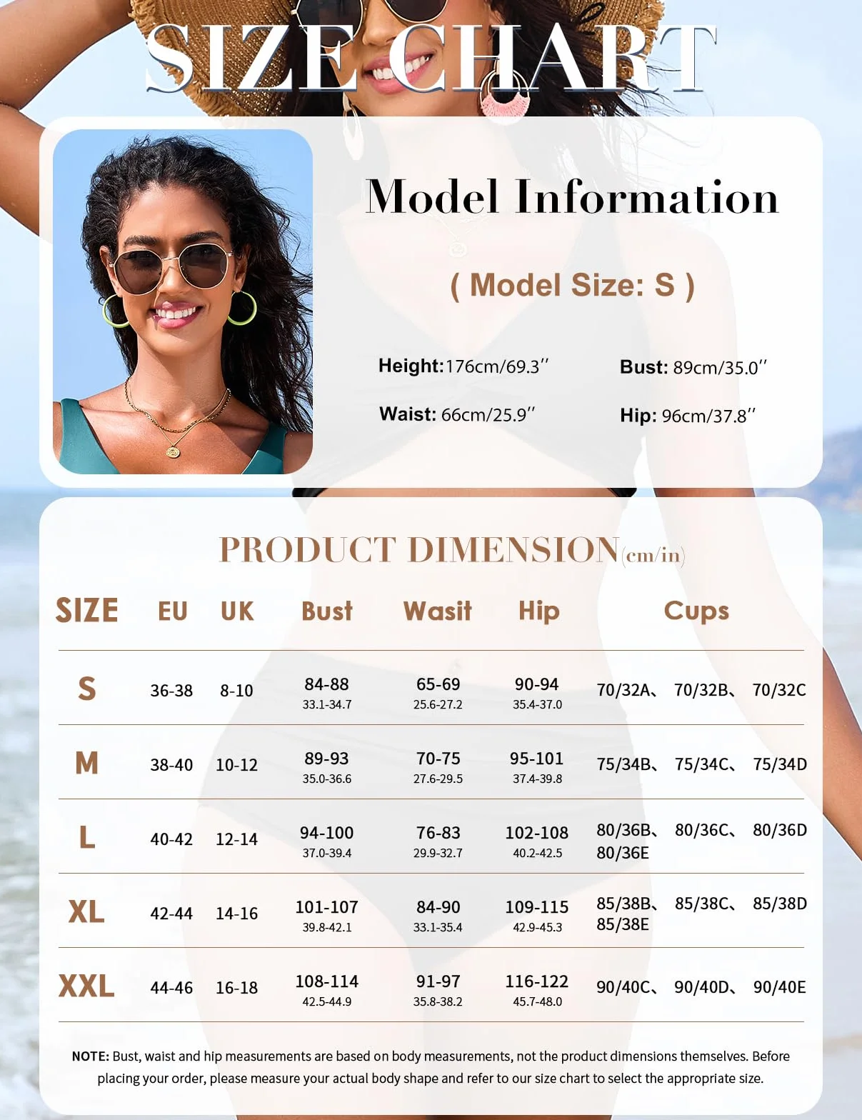Nadeer Traje de Baño Push Up Conjuntos de Bikini Sexy Cuello en V Dos Piezas Elegante Twist Front Conjunto Bañador Control de Vientre de Cintura Alta Ropa de Playa