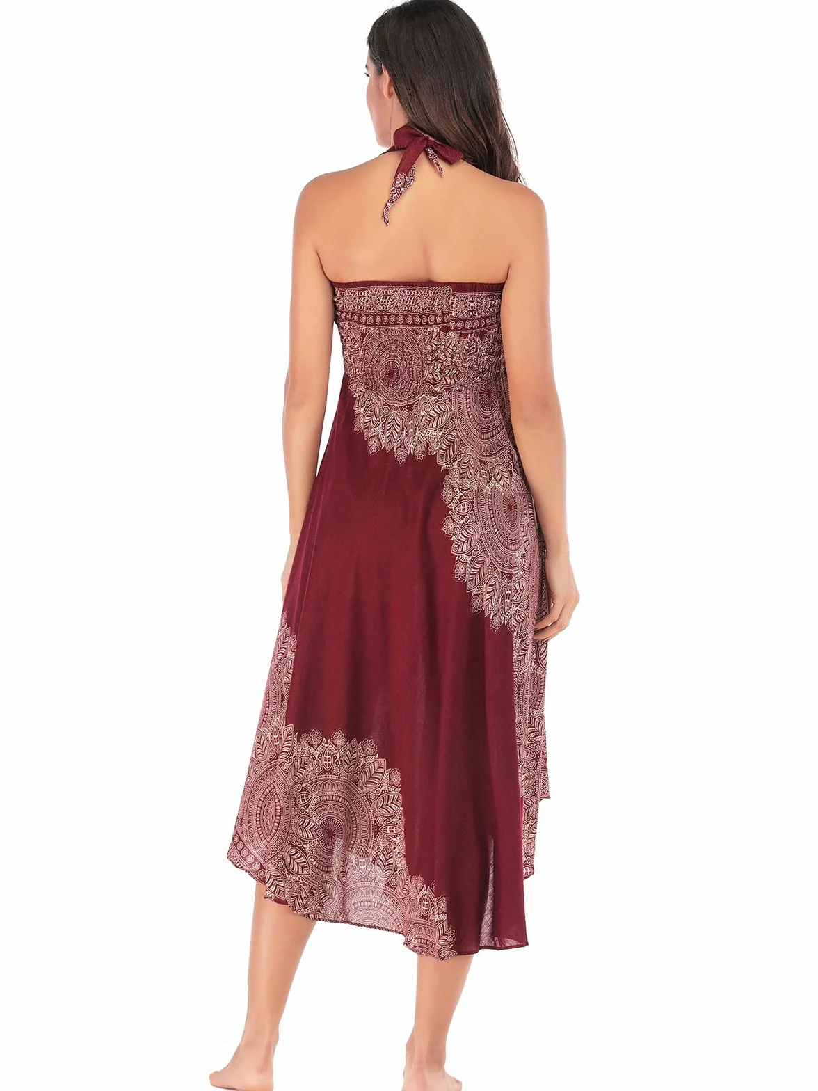 Adigaber Elegante Falda Largo para Mujer de 2 en 1 Falda de Danza del Vientre Vestido Largo Estilo Bohemio para Vacaciones