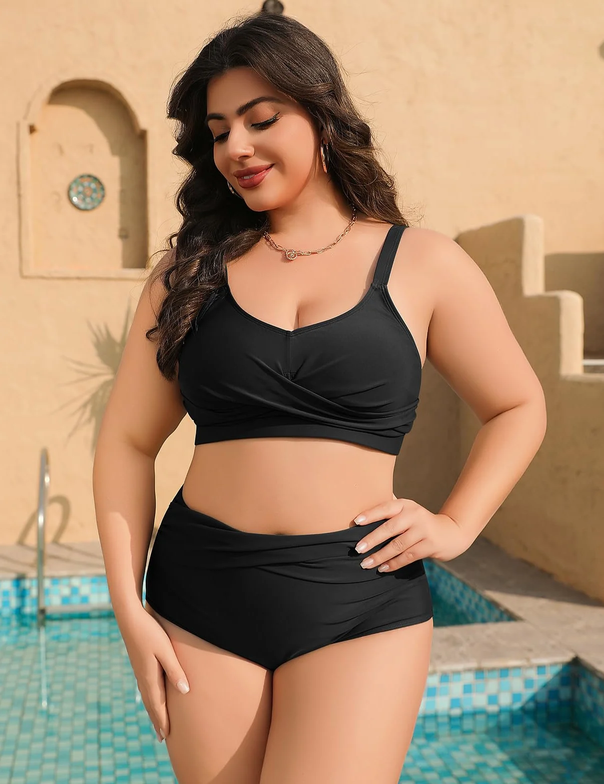 Tuopuda Bikini Mujer Talla Grande Push Up Cintura Alta Traje de Baño Dos Piezas Conjunto de Bikini Biquini con Relleno Bikini Top con Brasileño Braga Alta Natacion Playa M-4XL