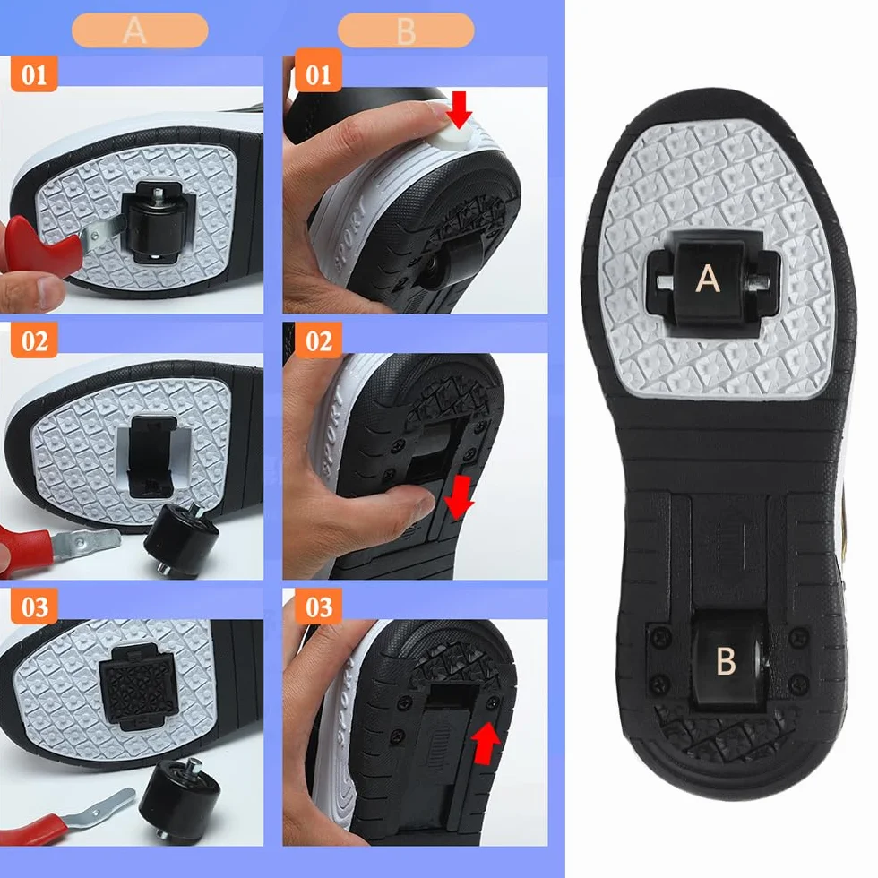 Zapatos con Ruedas Retráctiles para Niña y Niño Patines Deportivos 29-41 EU
