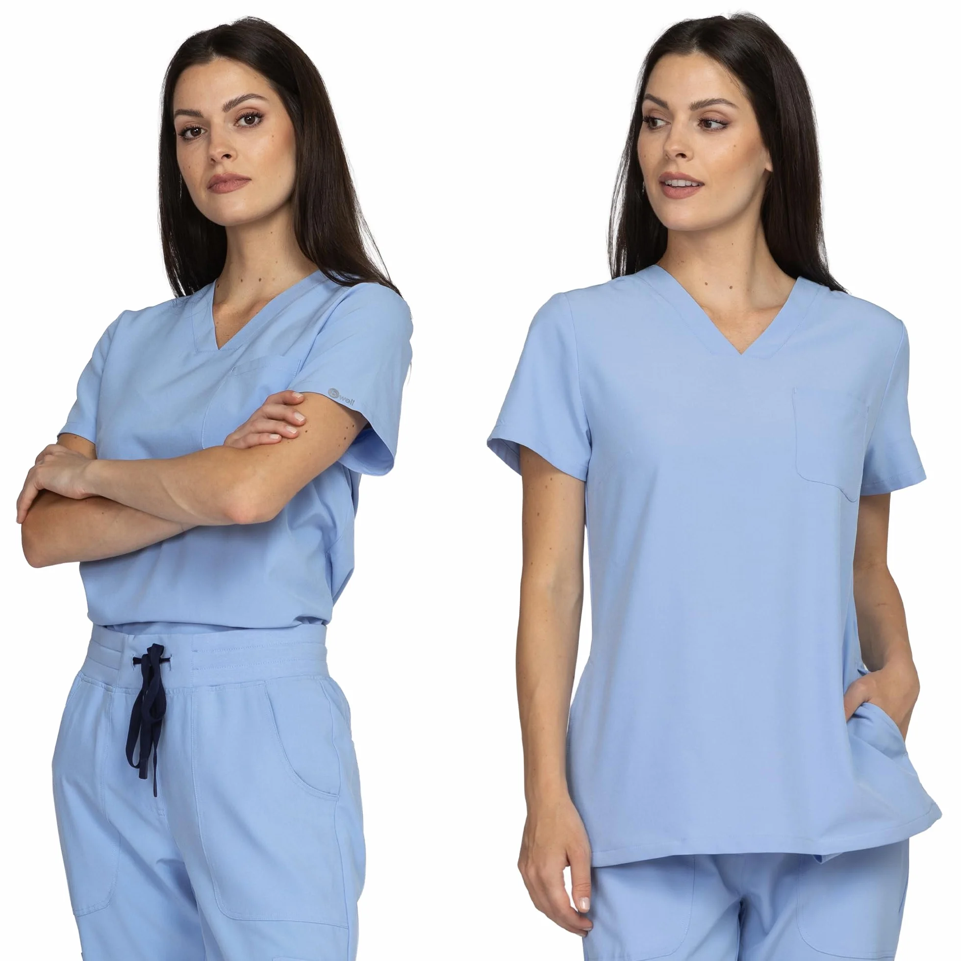 B-well NAOMI Uniforme médico para mujer con casaca y pantalón Ropa sanitaria elástica