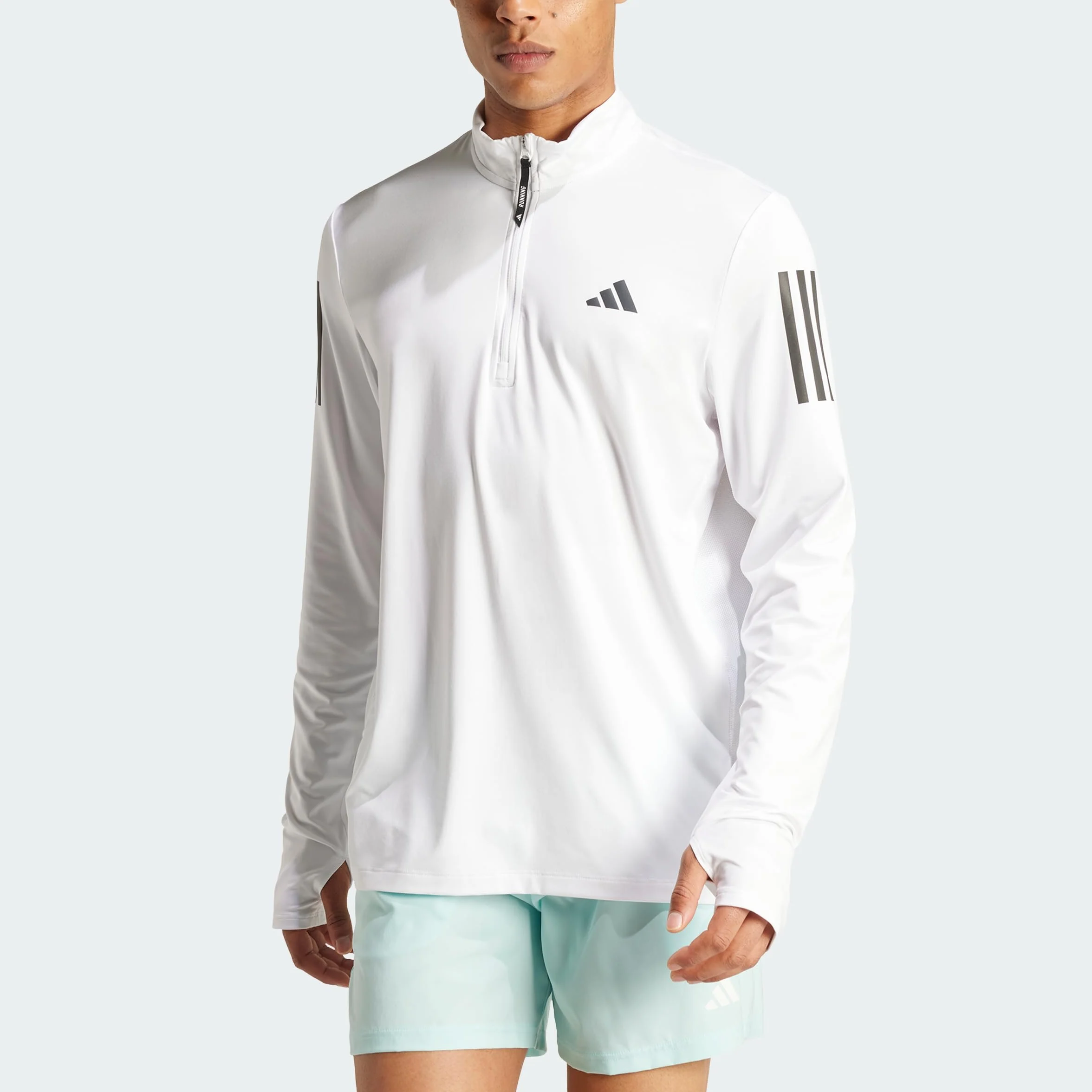adidas Hombres Own The Run Half Zip Longsleeve Laufbekleidung Camiseta De Manga Larga Black - Negro