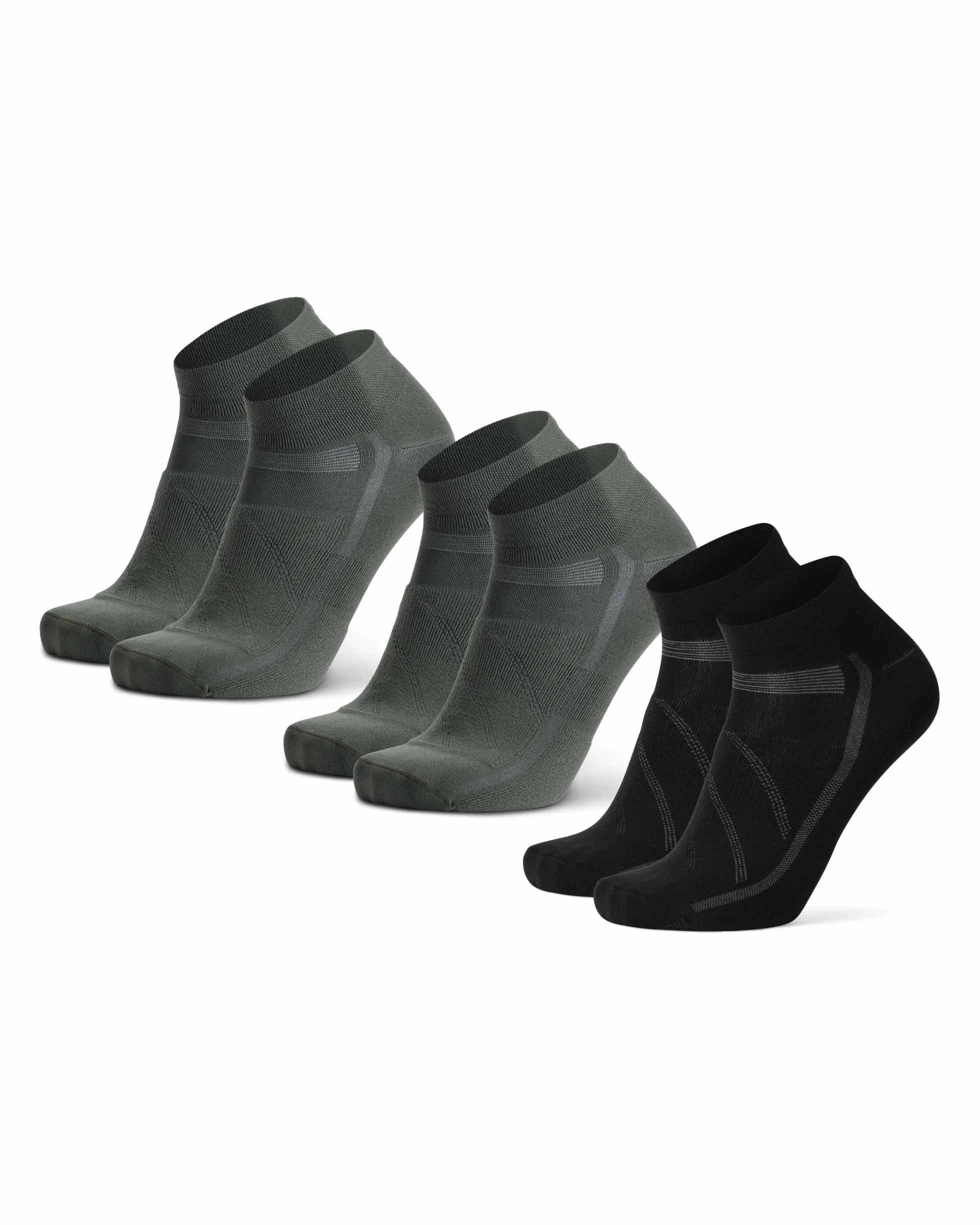 DANISH ENDURANCE Calcetines de Ciclismo Bajos, Acolchados y Transpirables, Hombres y Mujeres, 3 Pack