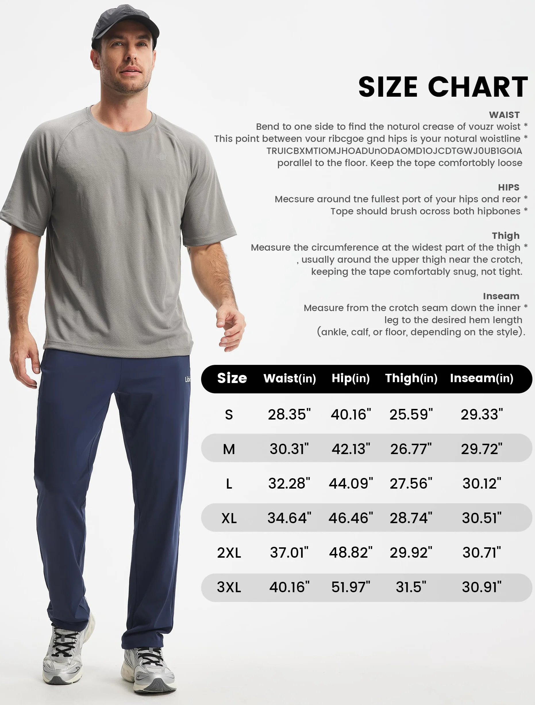 Libin Pantalon Chandal Hombre Recto Largos Deporte Running Pantalón Cintura Elástica de Fato Treino Gimnasio Chinos Jogger con Bolsillos de Cremallera