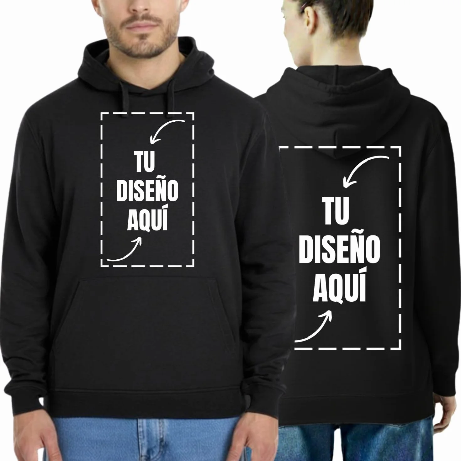 latostadora Sudadera Personalizada Hombre Mujer - Sudaderas Personalizadas Capucha - Sudaderas para Personalizar - Sudadera Personalizable por Delante y Detras - Personalised Hoodie Regalo