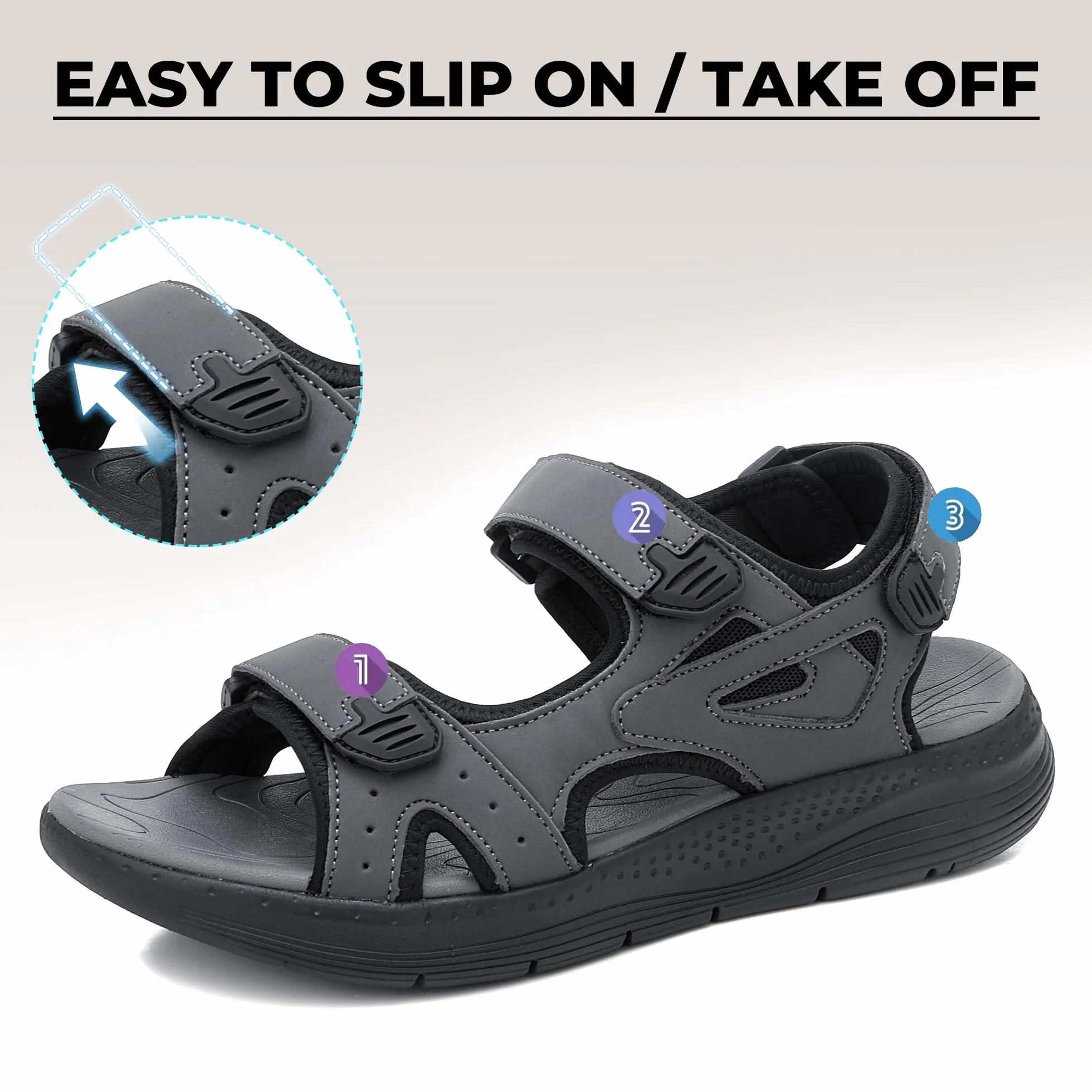 ARRIGO BELLO Sandalias de Senderismo para Hombres Verano Sandalias de Playa Antideslizante Trekking 41-46