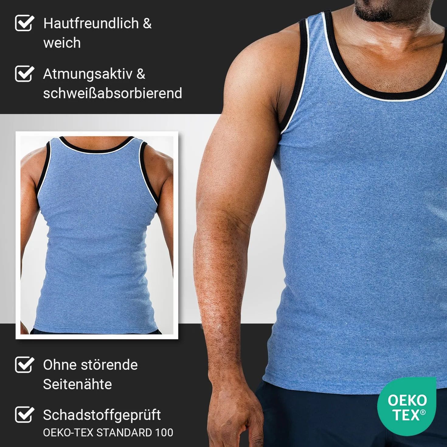 MT - Camiseta interior - Sin mangas - para hombre