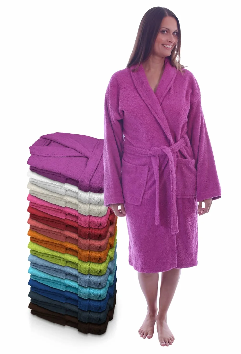 LEBENGOOD Albornoz Mujer 100% Algodón OEKO-TEX, Toalla Rizo Americano 450 gsm, Albornoces Juveniles, Ducha, Piscina, Bata Baño, Unisex,Hombre, Tallas S M L XL XXL 3XL