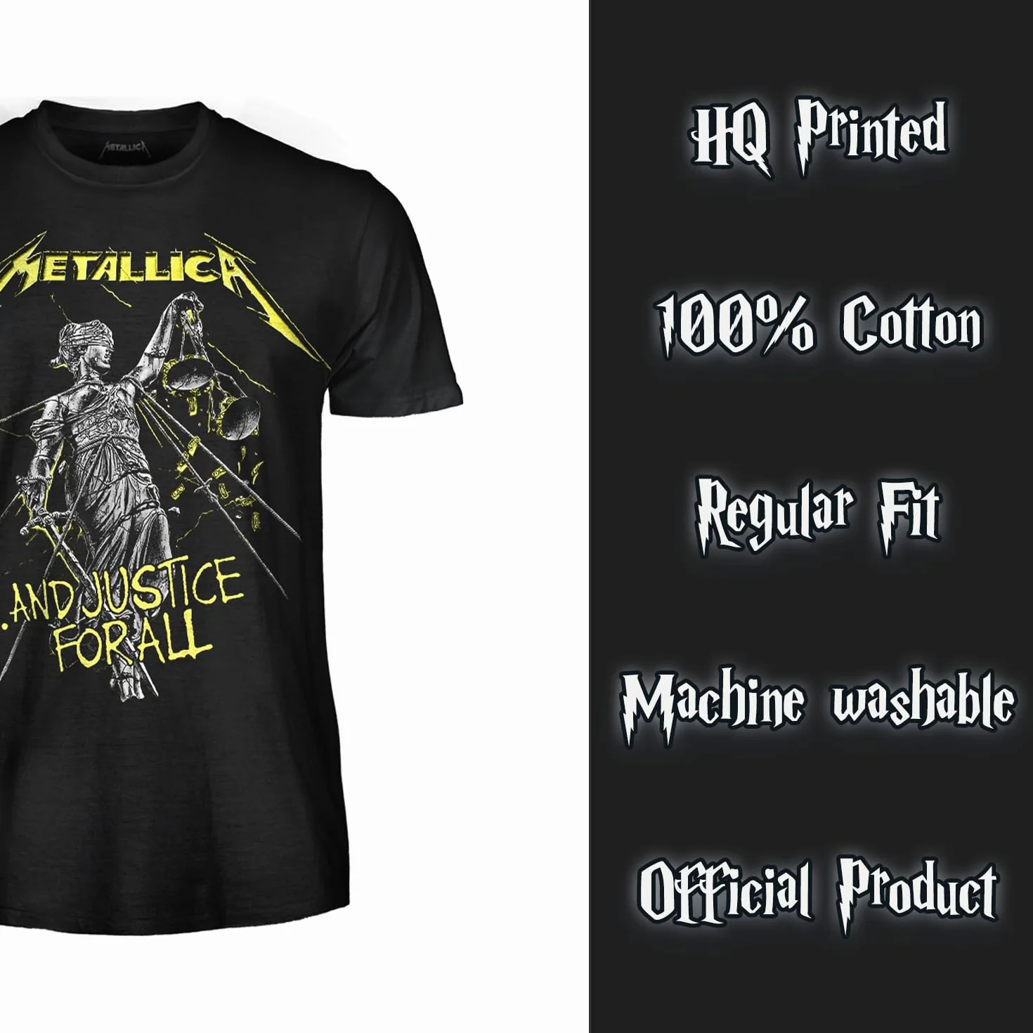 Metallica And Justice for All T-Shirt Heavy Metal Rock Camiseta Unisex Adulto Niño