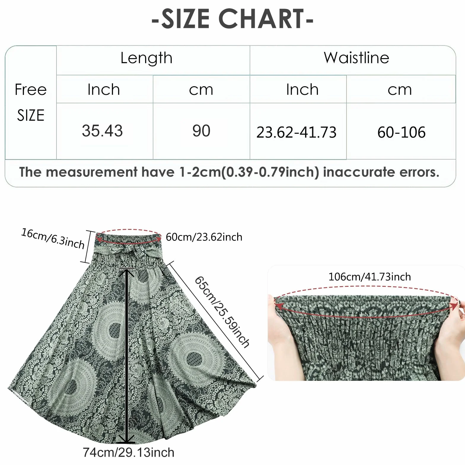 Adigaber Elegante Falda Largo para Mujer de 2 en 1 Falda de Danza del Vientre Vestido Largo Estilo Bohemio para Vacaciones