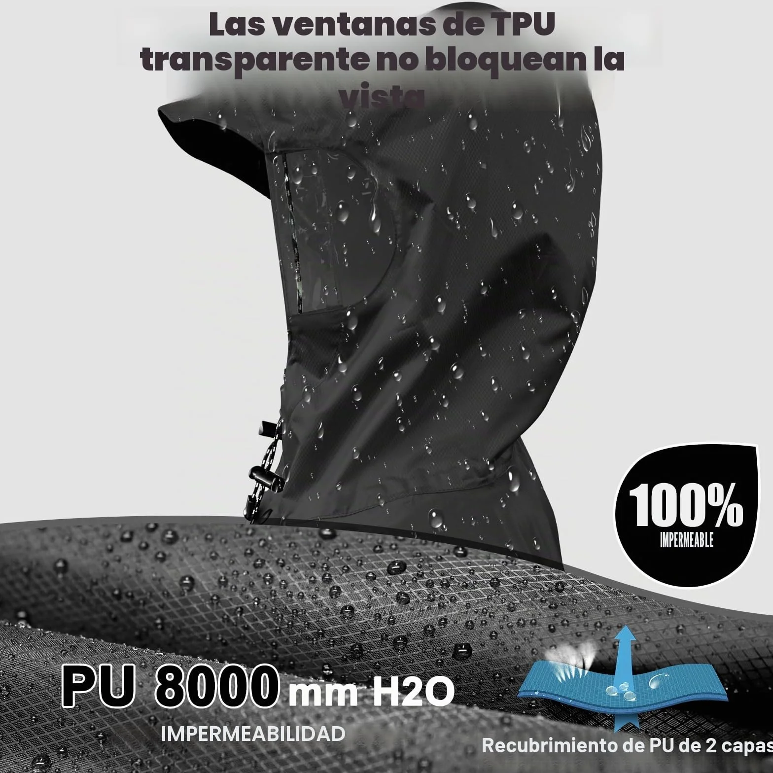 Andake Poncho de Lluvia Impermeable Ligero Multifuncional para Senderismo Ciclismo