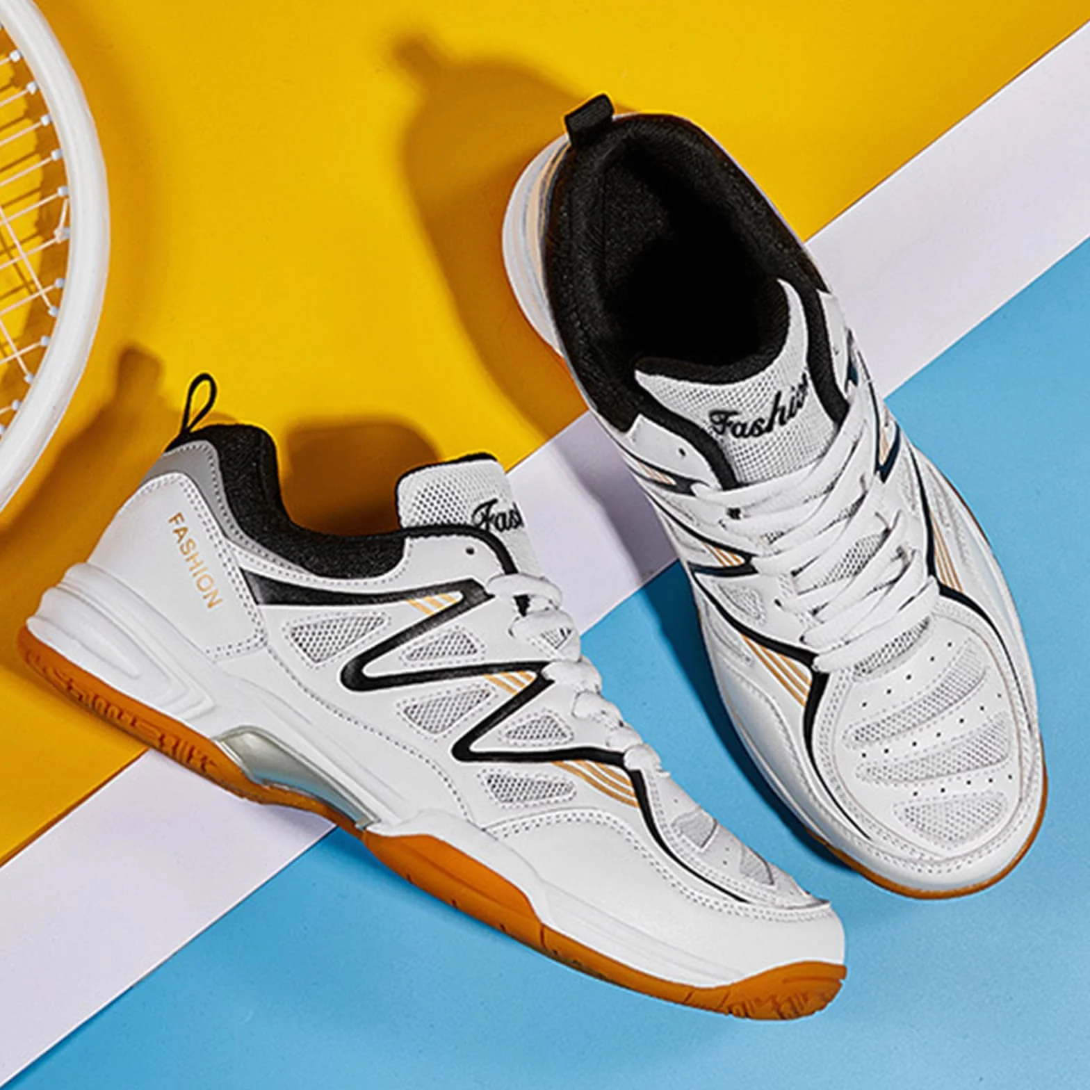 Zapatillas De Tenis Bádminton para Hombres Zapatos Entrenamiento Interior Anti-Slip Liviano Voleibol Raqueta Blanco 42 EU