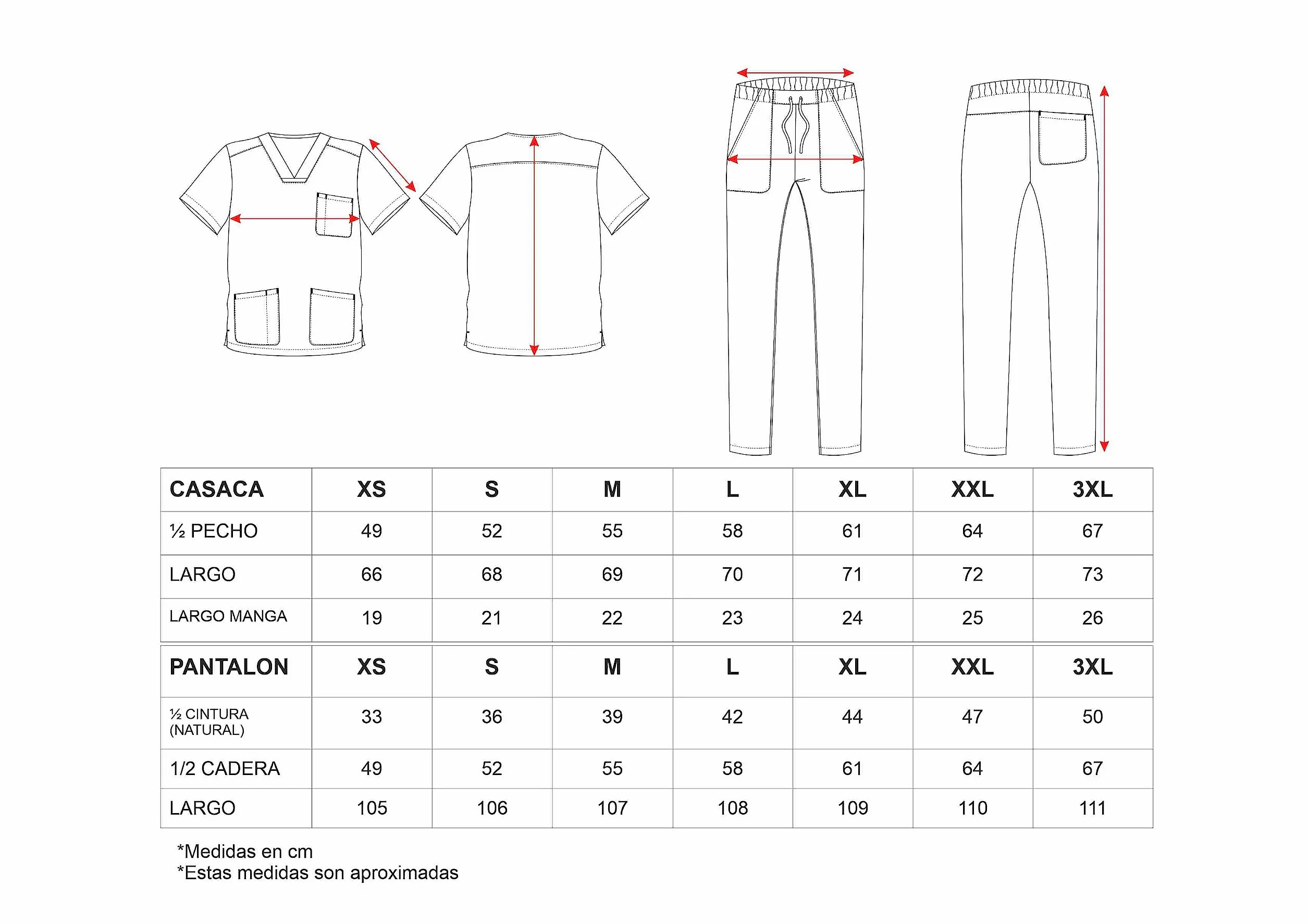Workteam Conjunto Sanitario Elástico Unisex Uniforme Médico Enfermera