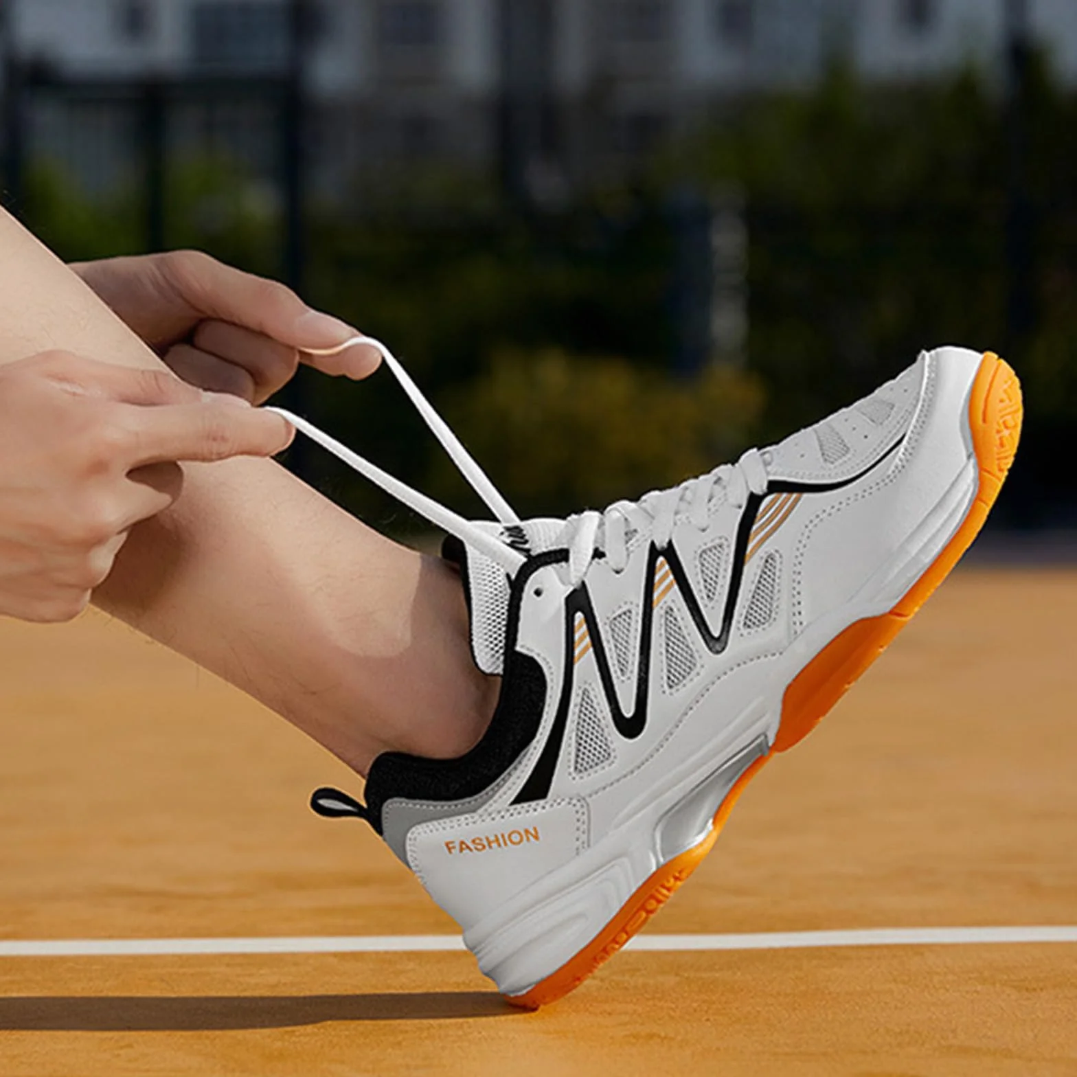 Zapatillas De Tenis Bádminton para Hombres Zapatos Entrenamiento Interior Anti-Slip Liviano Voleibol Raqueta Blanco 42 EU