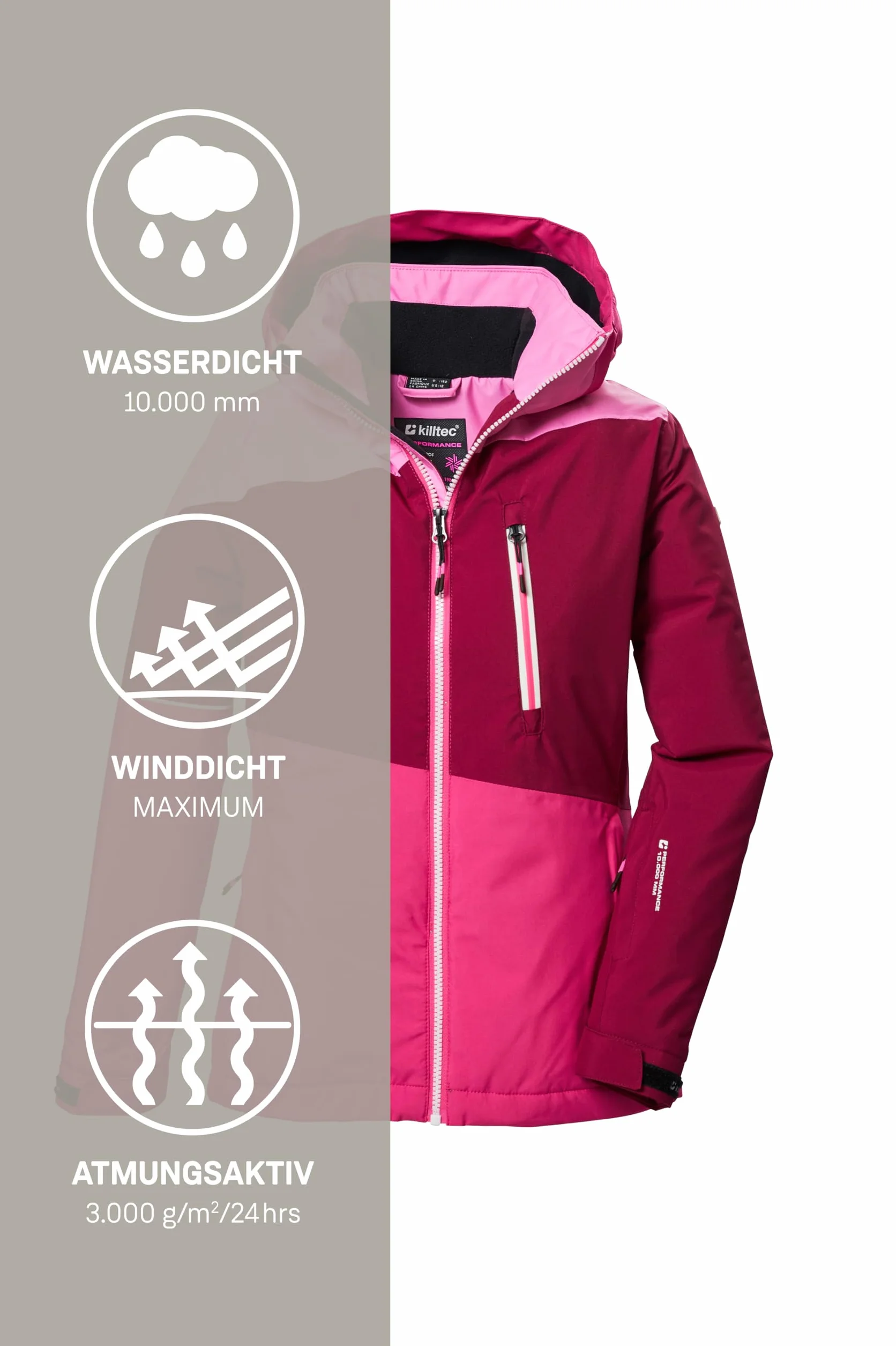 Killtec Ksw 331 Grls Ski Jckt Chaqueta de esquí/chaqueta funcional con capucha y protección contra la nieve Niñas