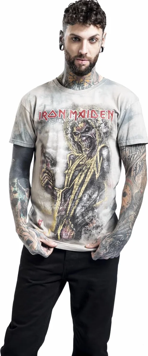 Iron Maiden Killers Hombre Camiseta Blanco Gris Regular