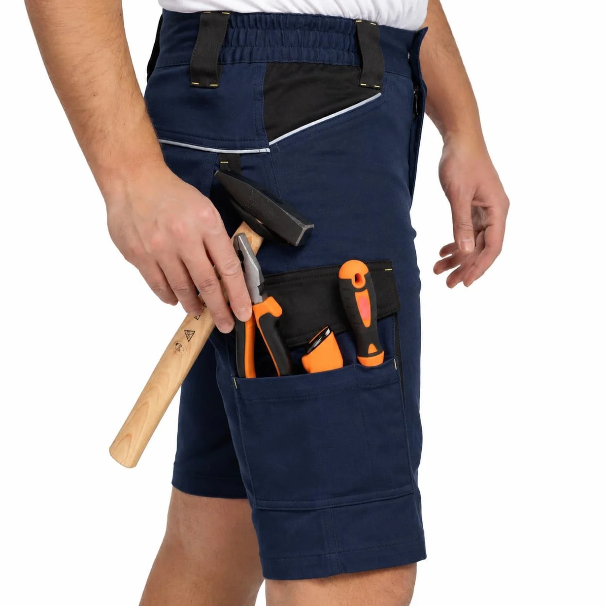 BWOLF Daytona - Pantalones cortos de trabajo elásticos para hombre, con muchos bolsillos