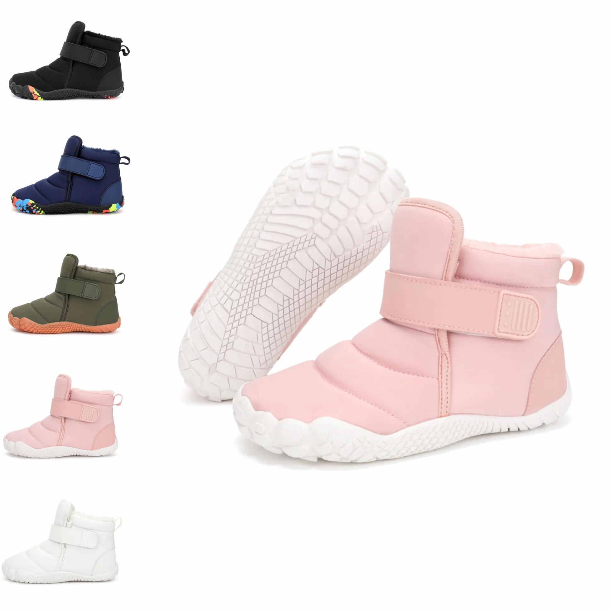 Unisex Niños Barefoot Botas de Invierno,Zapatos de Trekking Barefoot Minimalistas,Cómodas Antideslizante Bota de Invierno Gr.25-36 EU