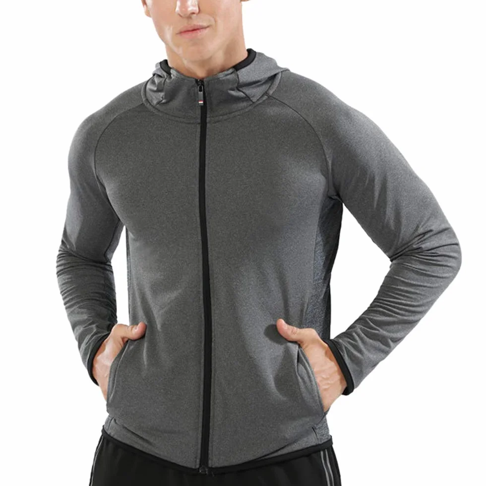 Muscle Alive Sudaderas con Capucha para Hombre Cremallera Corriendo Chaqueta Deporte Gimnasio
