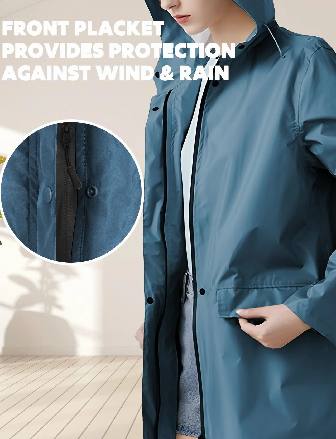 ANYOO Poncho de Lluvia Reusable de Ripstop transpirante Ligero a Prueba de Agua Multiuso Impermeable con Capucha de Lona de Tienda de Campaña Ideal para el Aire Libre Campamento Excursionismo y Pesca