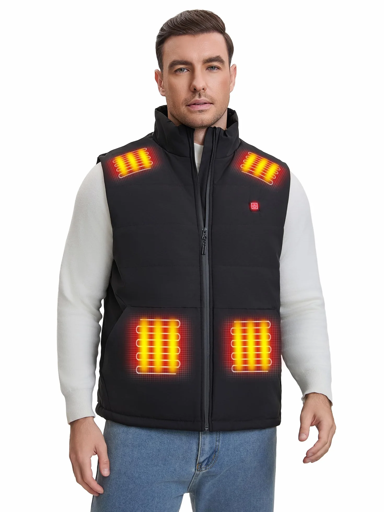 Chaleco Térmico Para Hombres Y Mujeres Con Banco De Energía, Chaqueta Térmica Sin Mangas Con 3 Niveles De Temperatura, Calentador Corporal Térmico Lavable Para Actividades Al Aire Libre
