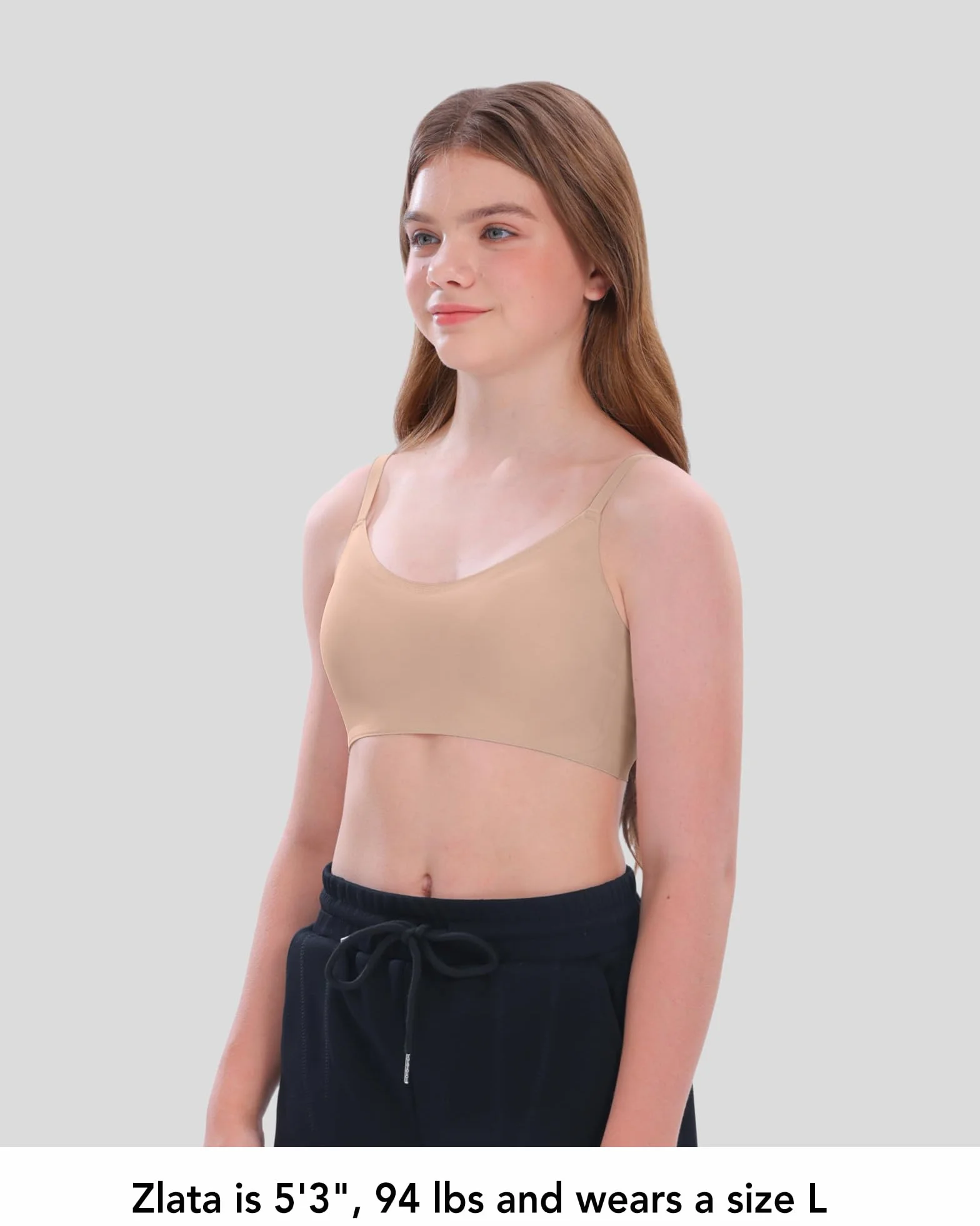 SALIA Girl Sujetadores de Entrenamiento para niñas con Acolchado Fijo Suave, sin Costuras, Deportivos para niñas de 10 a 16 años, diseño de Correa Ajustable
