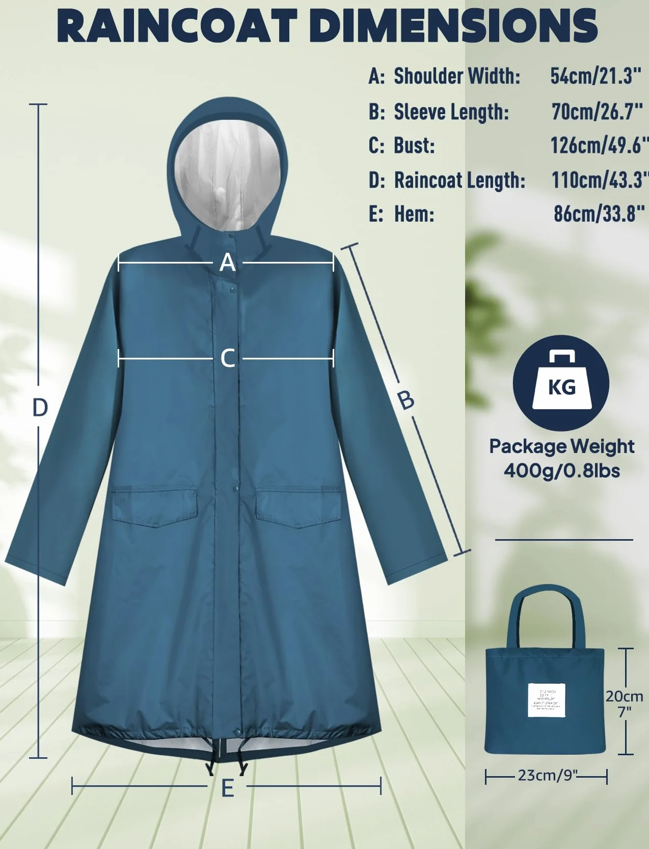 ANYOO Poncho de Lluvia Reusable de Ripstop transpirante Ligero a Prueba de Agua Multiuso Impermeable con Capucha de Lona de Tienda de Campaña Ideal para el Aire Libre Campamento Excursionismo y Pesca