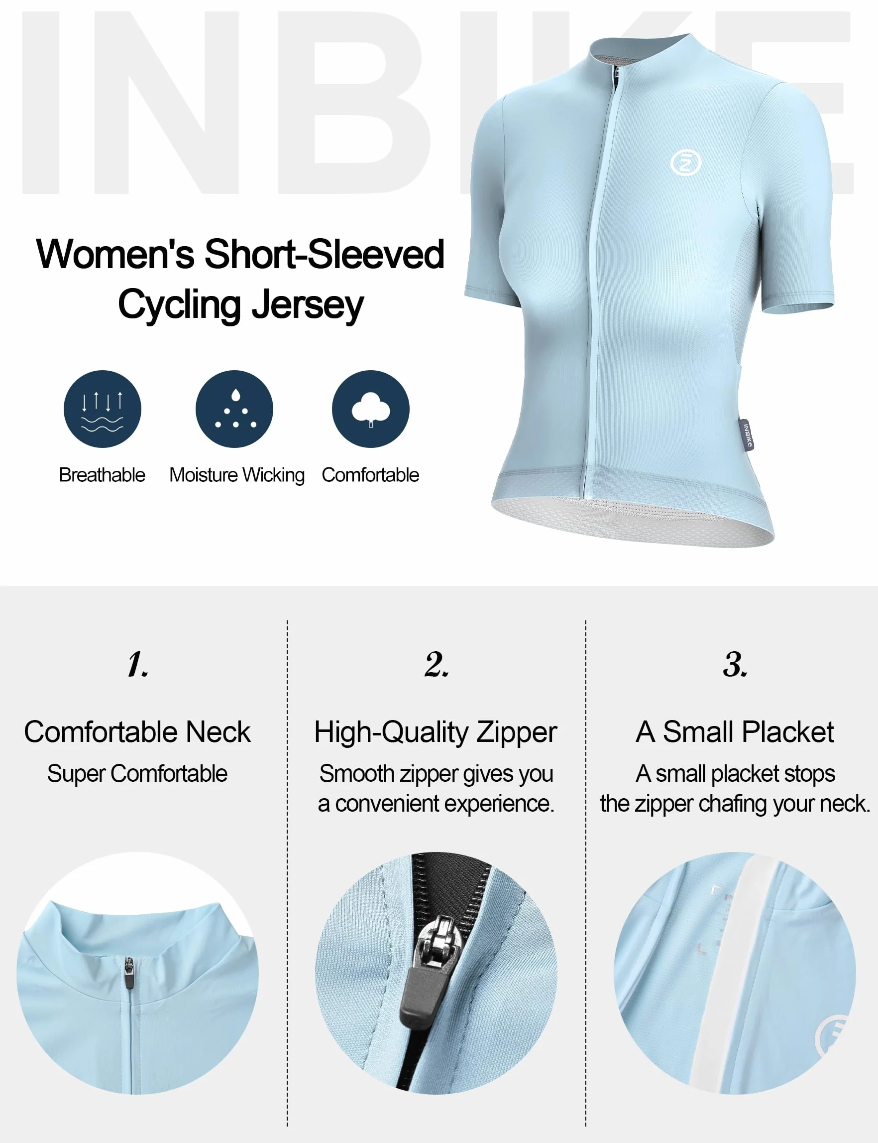 INBIKE Maillot Ciclismo Manga Corto para Mujer Verano Secado Rápido Camiseta Bicicleta YUL