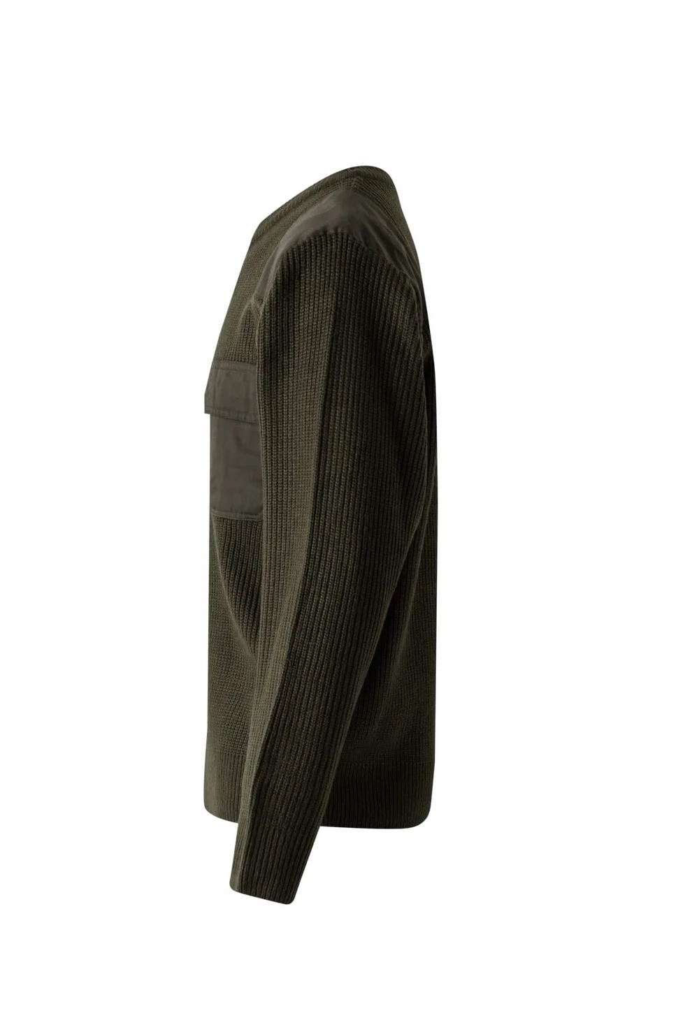 VELILLA 100; Jersey Punto Grueso con Cuello Redondo; Color Verde Caza; Talla L