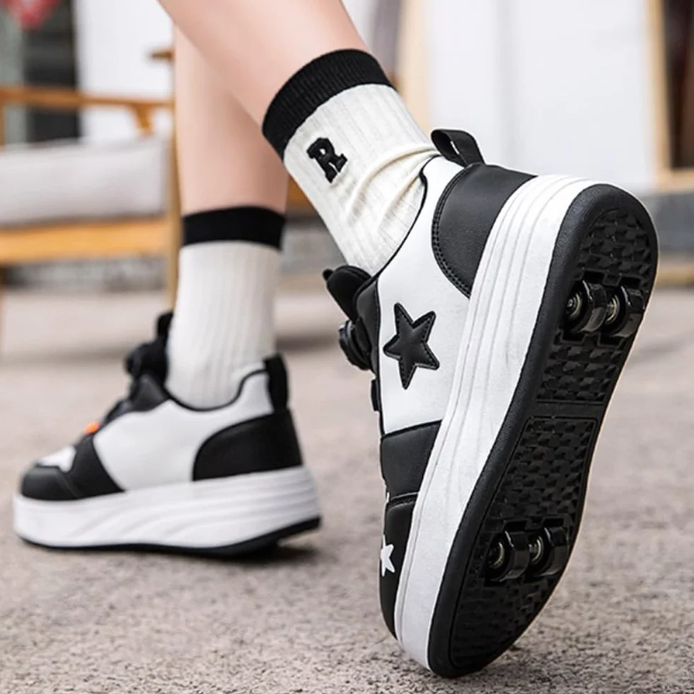 Zapatos con Ruedas Mateju para Niños y Niñas, Patines Retráctiles 4 Ruedas Moda